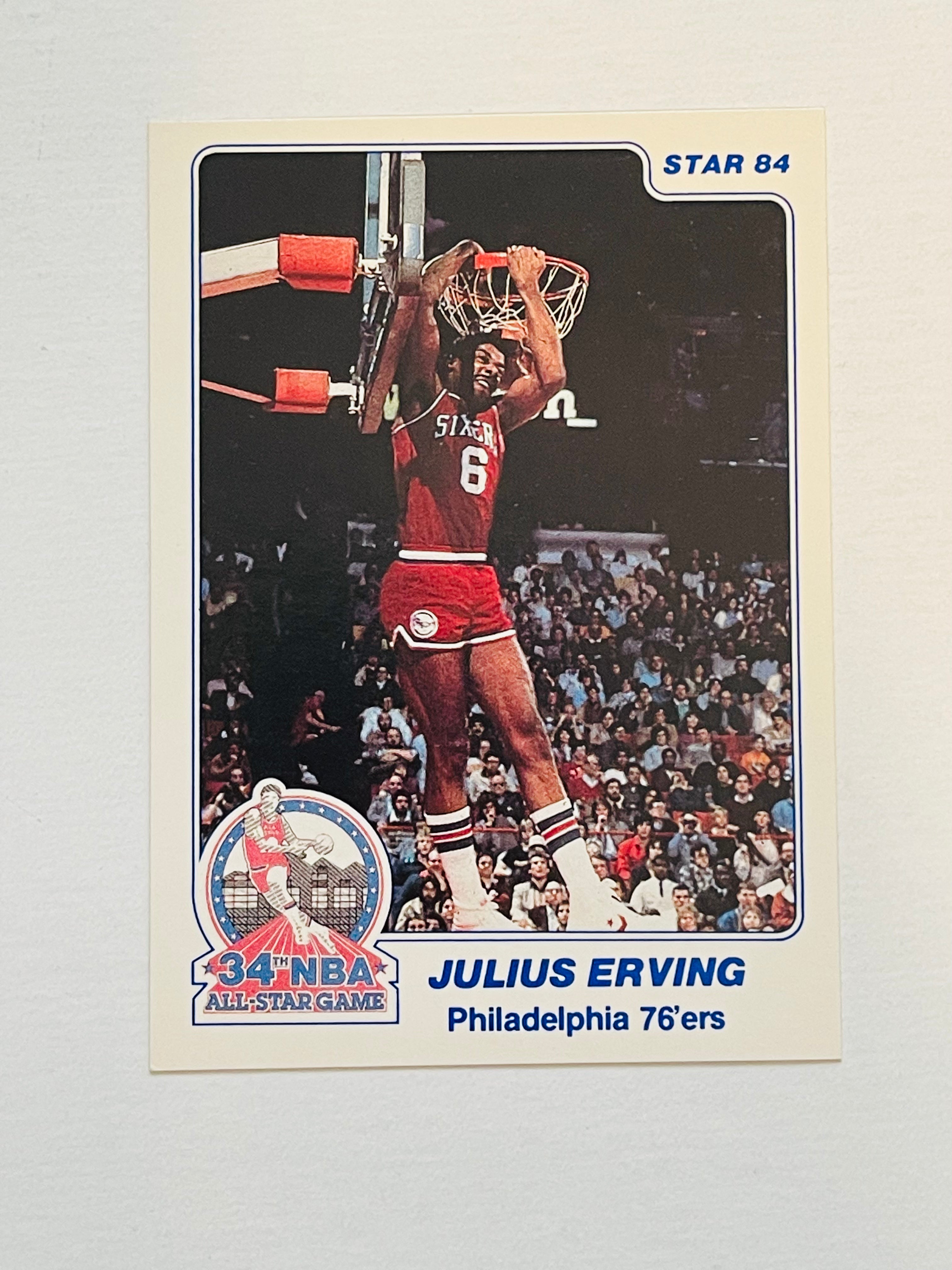 Julius Erving Star All-Star game basketball card 1984