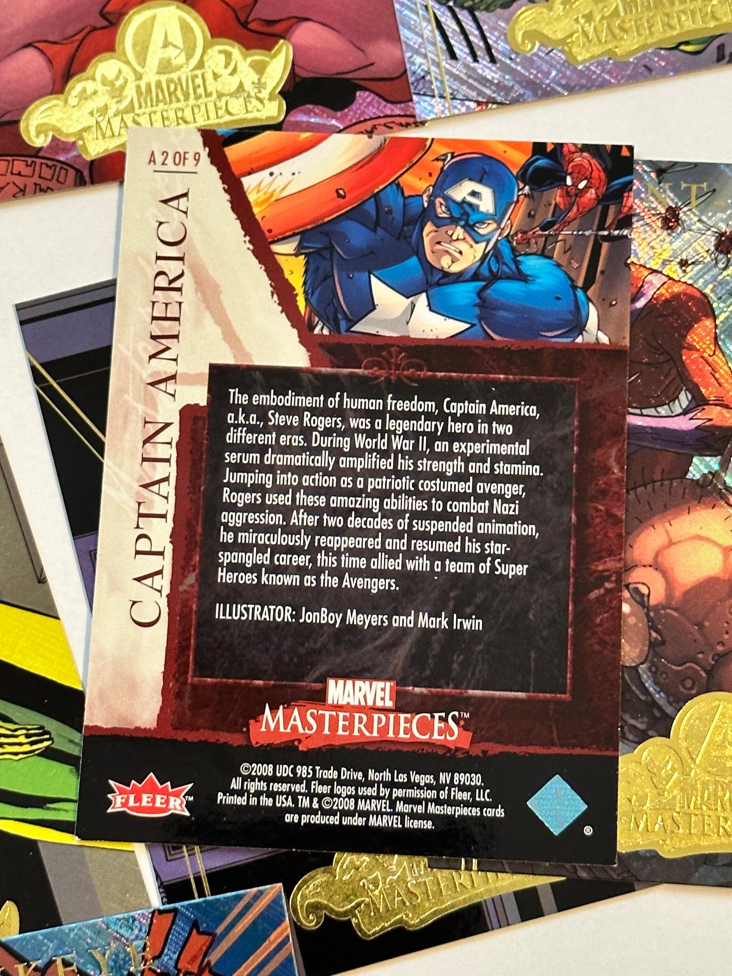 Marvel Masterpieces 8 series A insert cards lot deal 2008