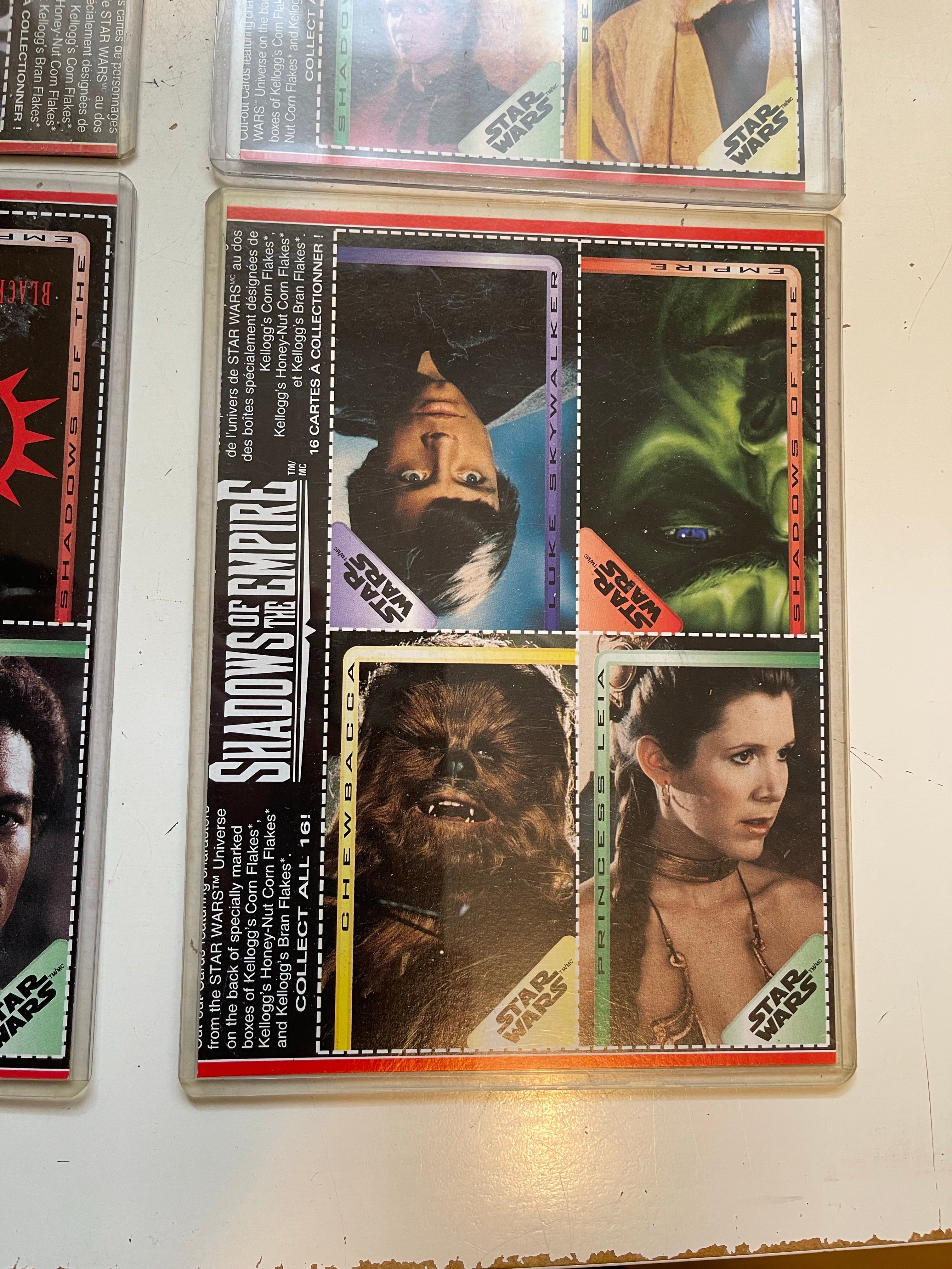 rare star wars cards Star Wars Shadows of the Empire Kelloggs cereal rare 4 panels cards se