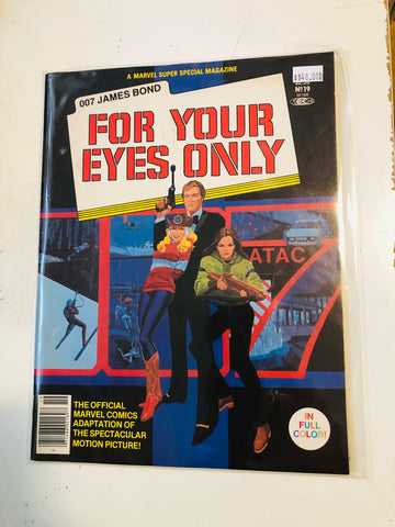 James Bond For Your Eyes Only Marvel super special comic magazine 1981