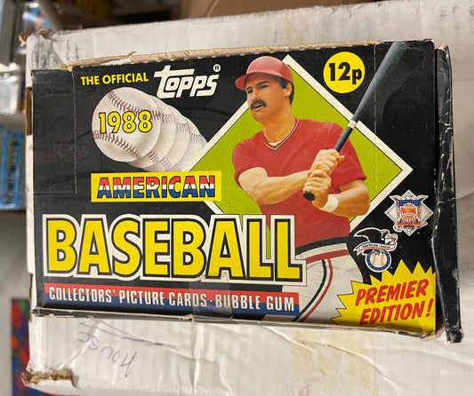 Baseball cards rarer 48 sealed packs UK version box 1988