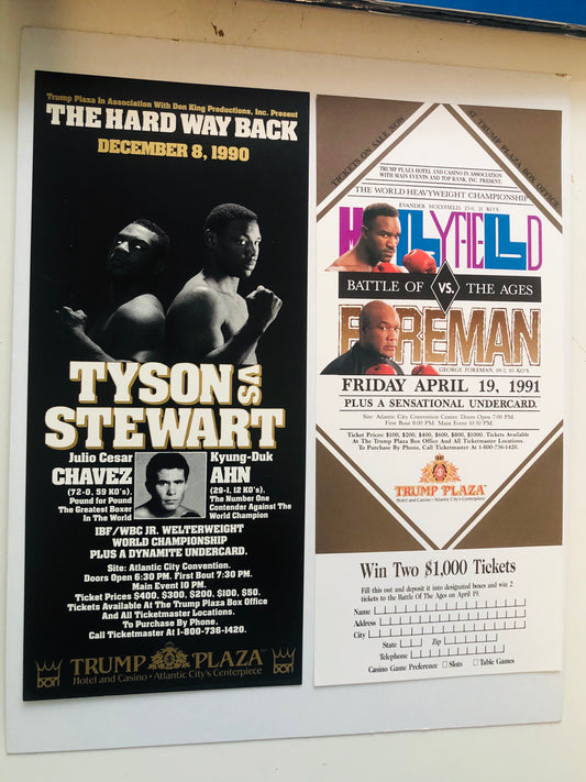 Tyson , Foreman, Holyfield two original boxing flyers 1990