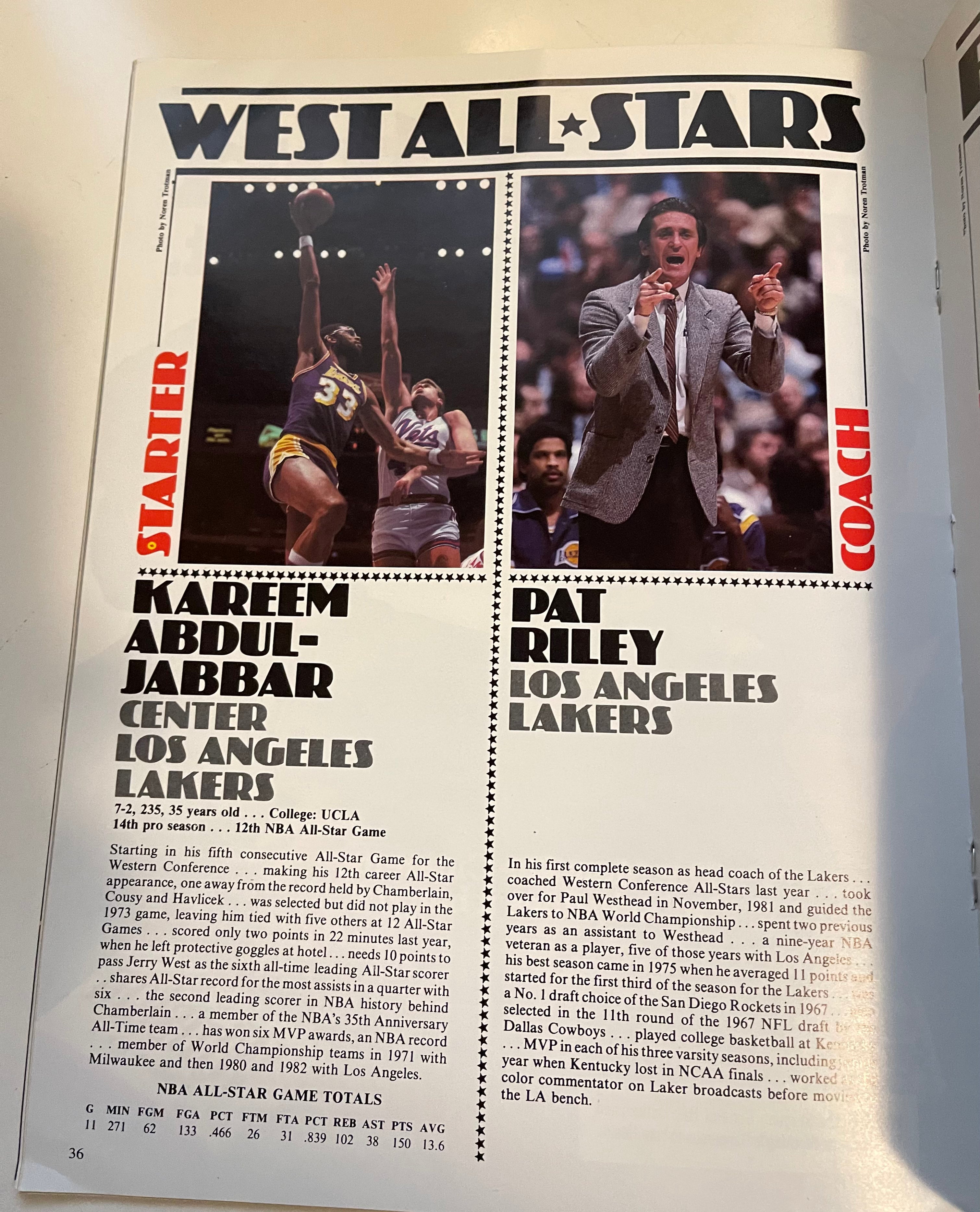 1983 NBA All Star game basketball program