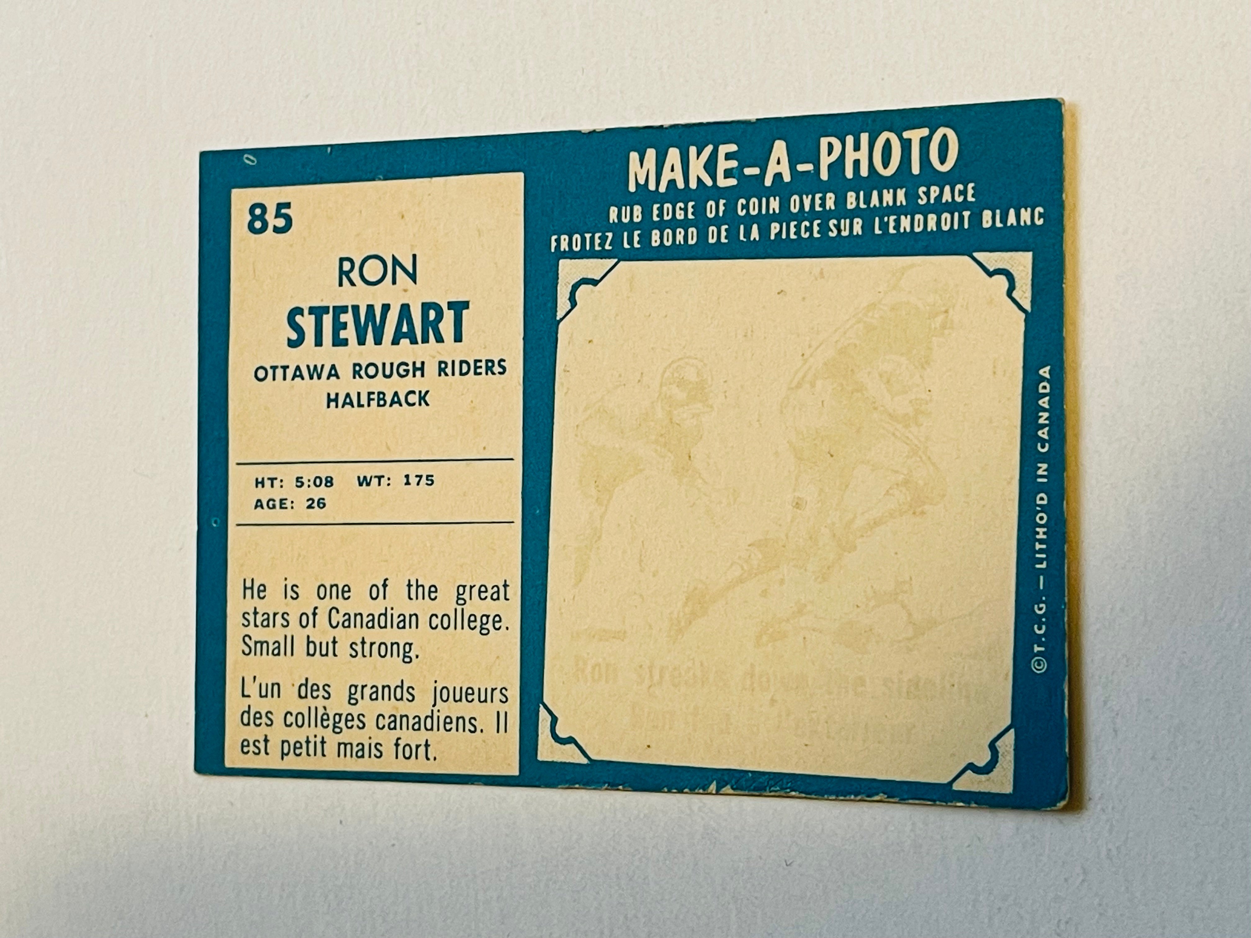 CFL football rare Ron Stewart rookie football card 1961