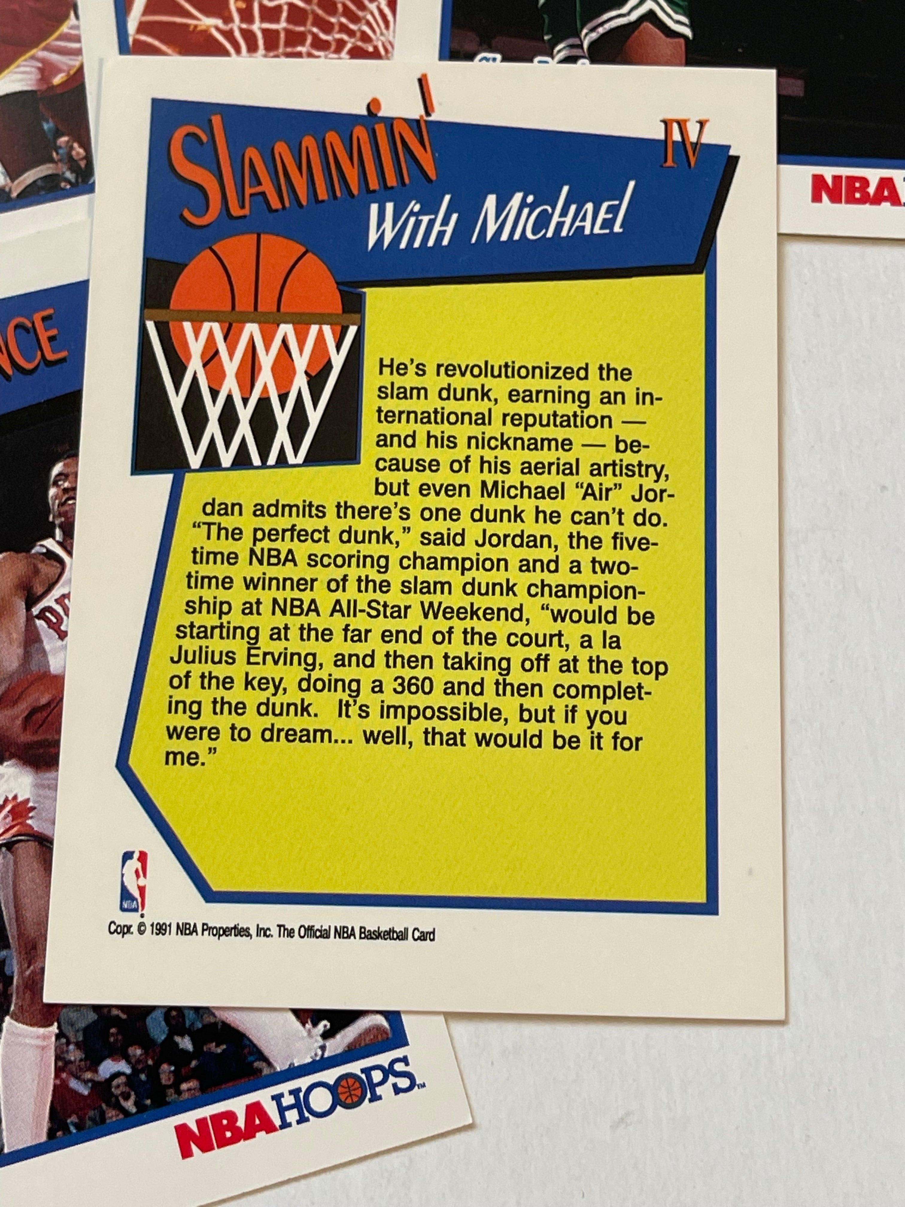 1991 Hoops basketball Slammin insert cards set