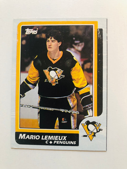 Mario Lemieux rare box bottom hockey card 1986/87