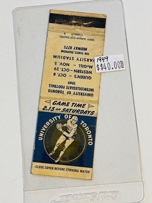 University of Toronto rare football match book 1949