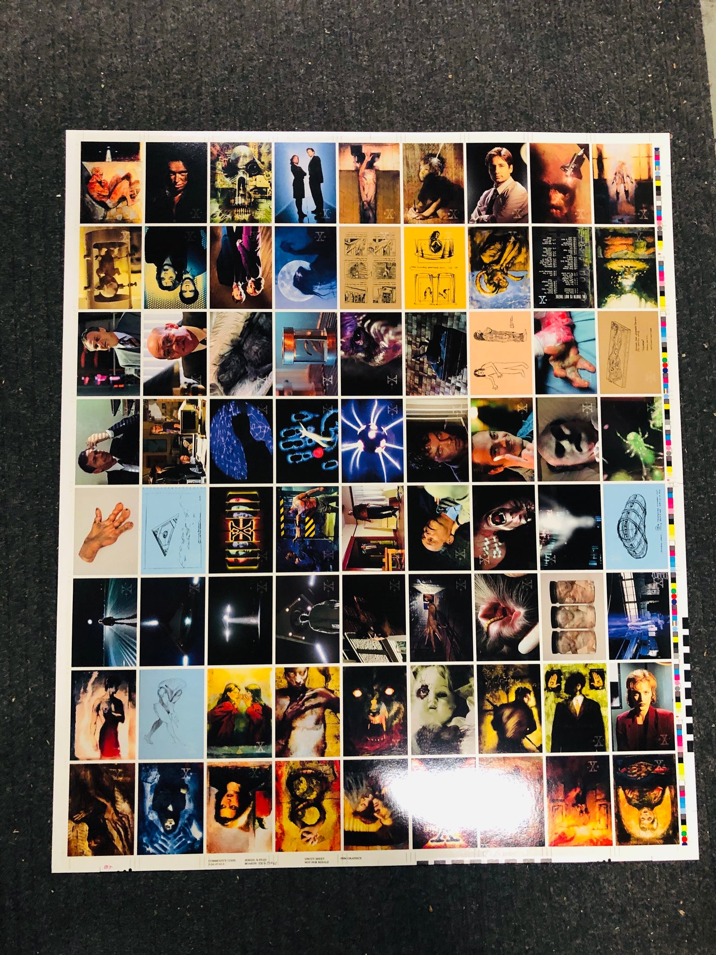 X-Files TV show rare gallery uncut card sheet 1990s