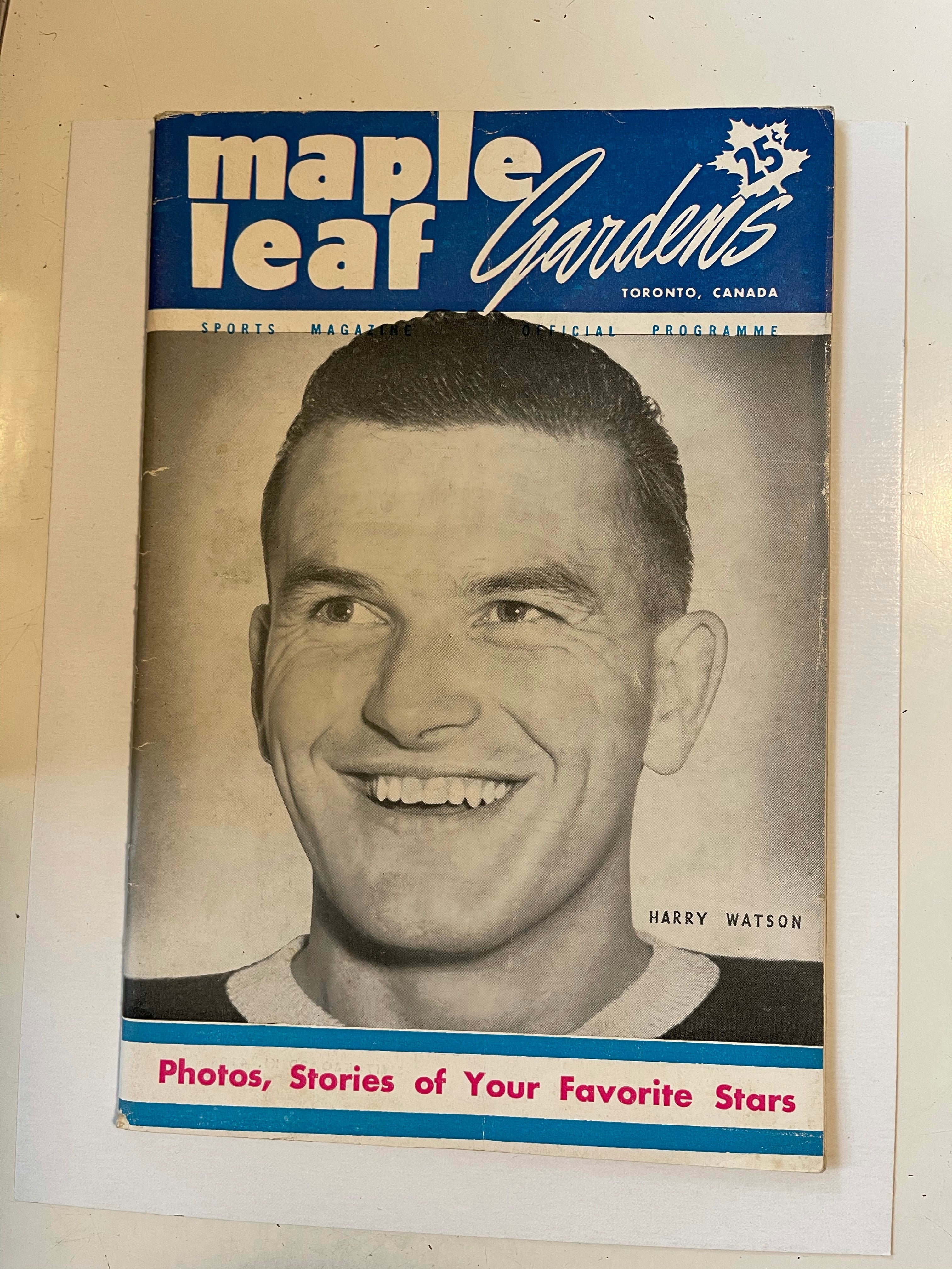 Maple Leaf Gardens original hockey game program. Jan.23,1952