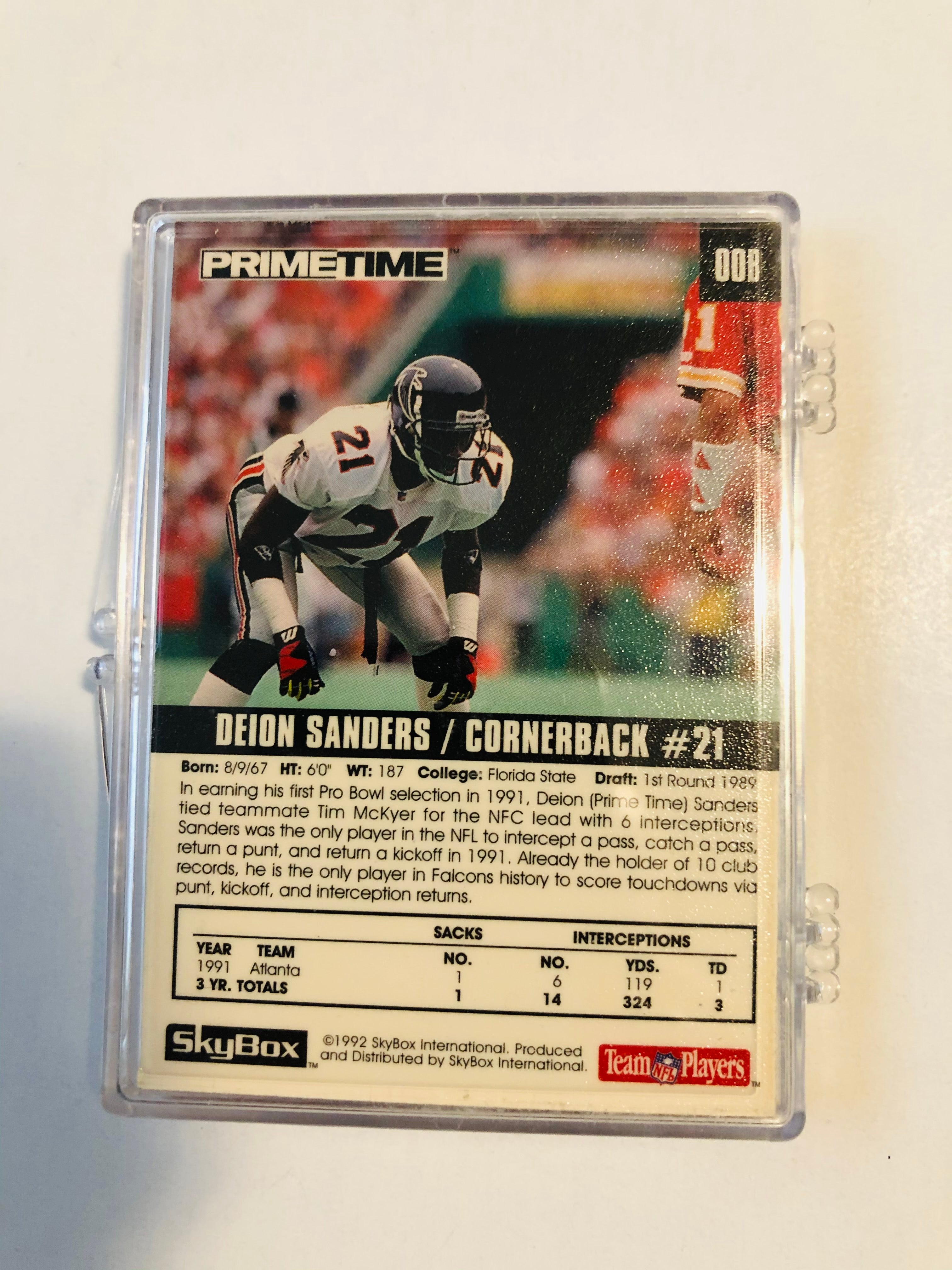 Deion Sanders unique 3 D acrylic custom football card 1991