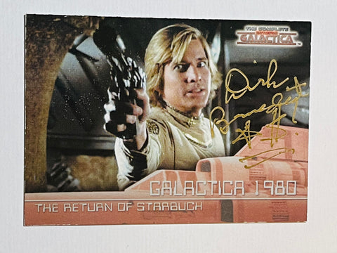 Battlestar Galactica Dirk Benedict rare signed card with COA