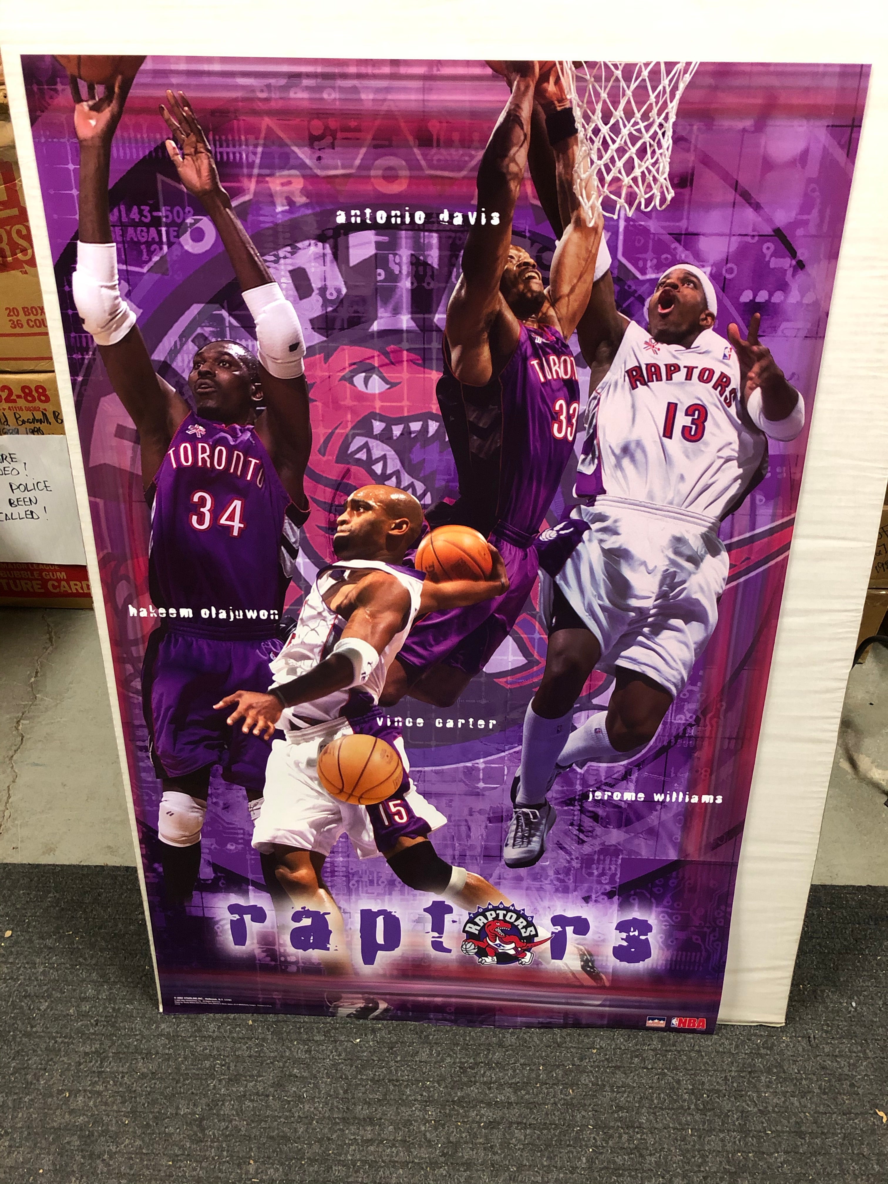 Toronto Raptors basketball rare original vintage basketball poster early 2000s