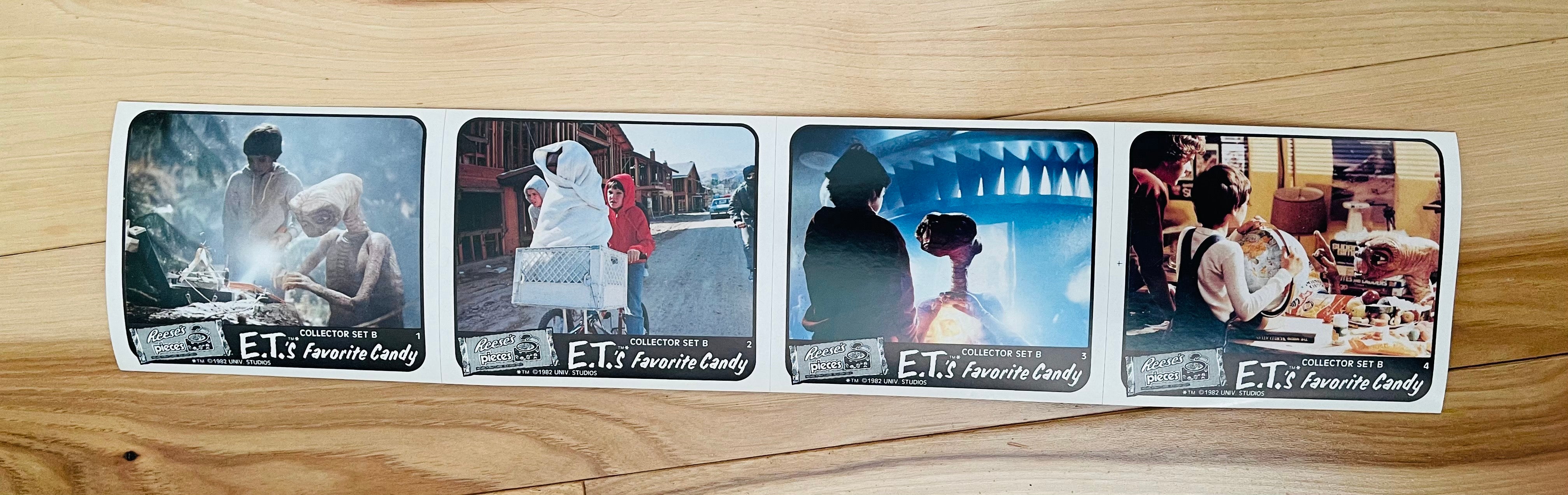E.T. movie rare 4 cards set from Reeses Pieces 1981