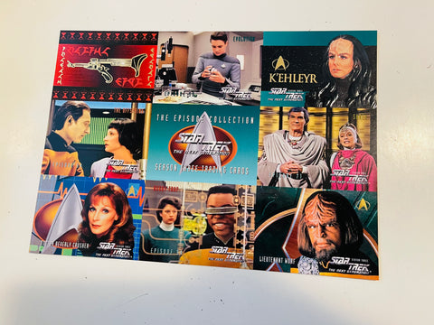 Star Trek Next Generation rare 9 cards uncut sheet 1990s