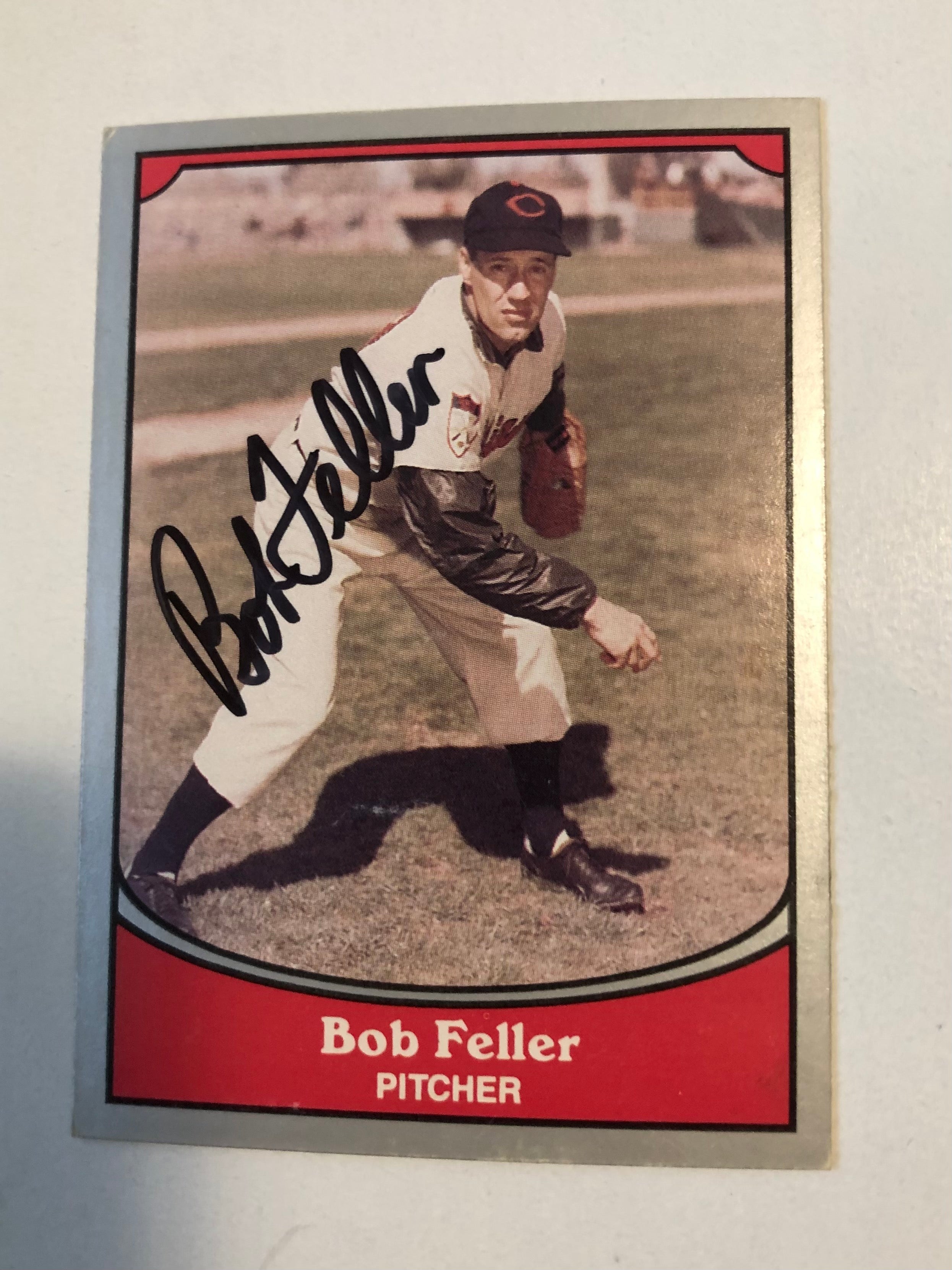 Bob Feller signed baseball card with COA