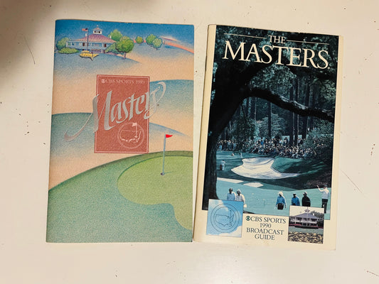 The Masters Golf Tournament CBS sports guides 1989 and 1990