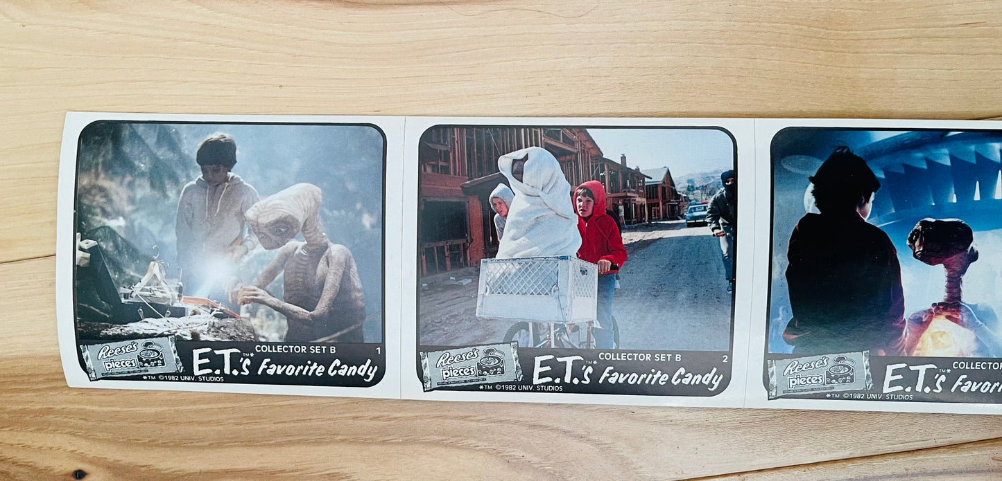 E.T. movie rare 4 cards set from Reeses Pieces 1981