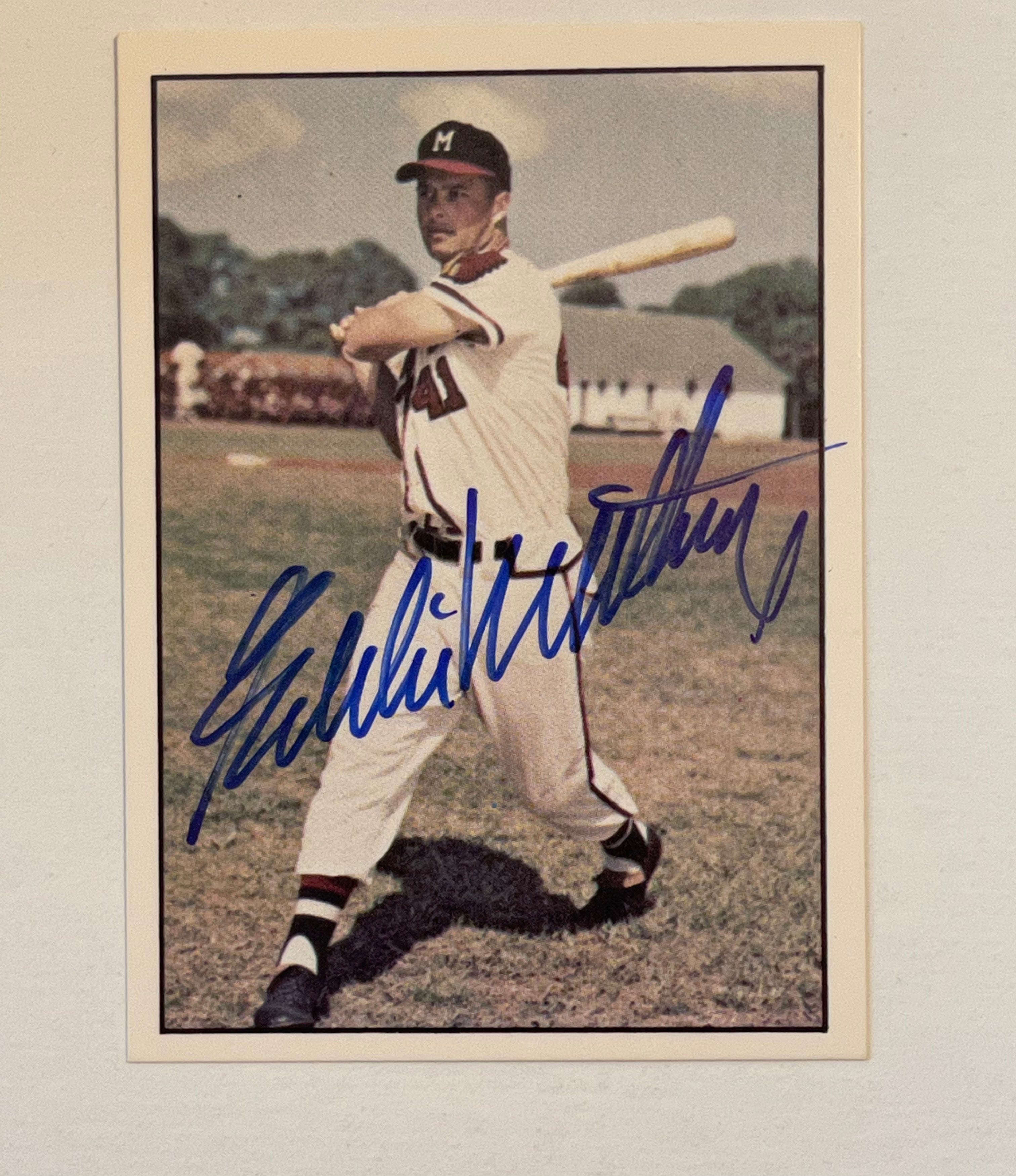 Eddie Matthews rare autograph baseball card with COA