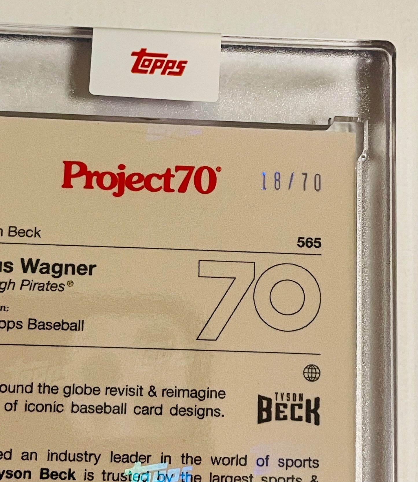 Honus Wagner Topps Rainbow Foil numbered Tyson Beck baseball card