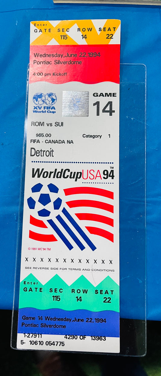 World Cup soccer rare full ticket 1994