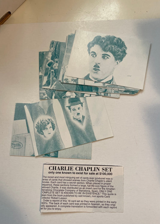 Charlie Chaplin rare 18 cards reprint cards set