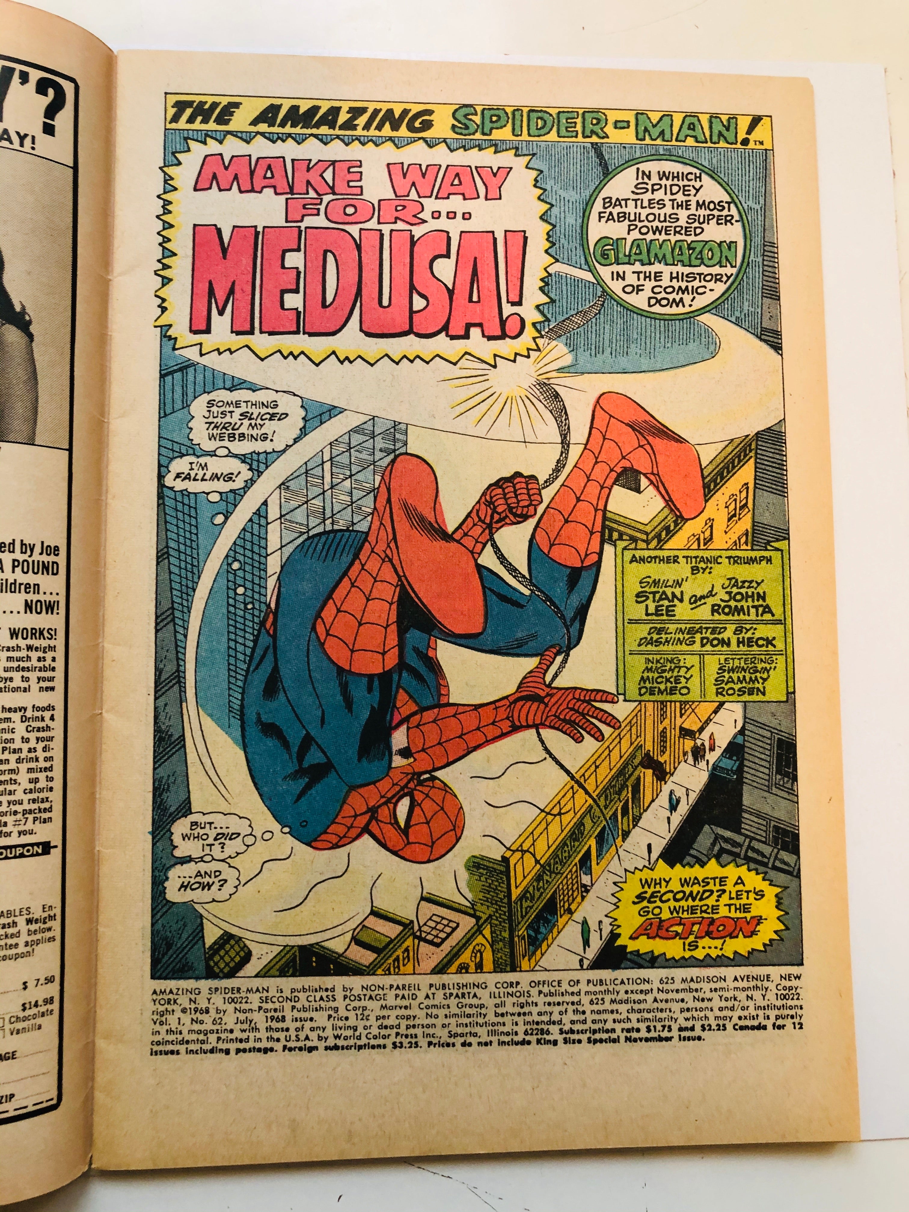 Amazing Spider-man #62 great condition comic book 1968