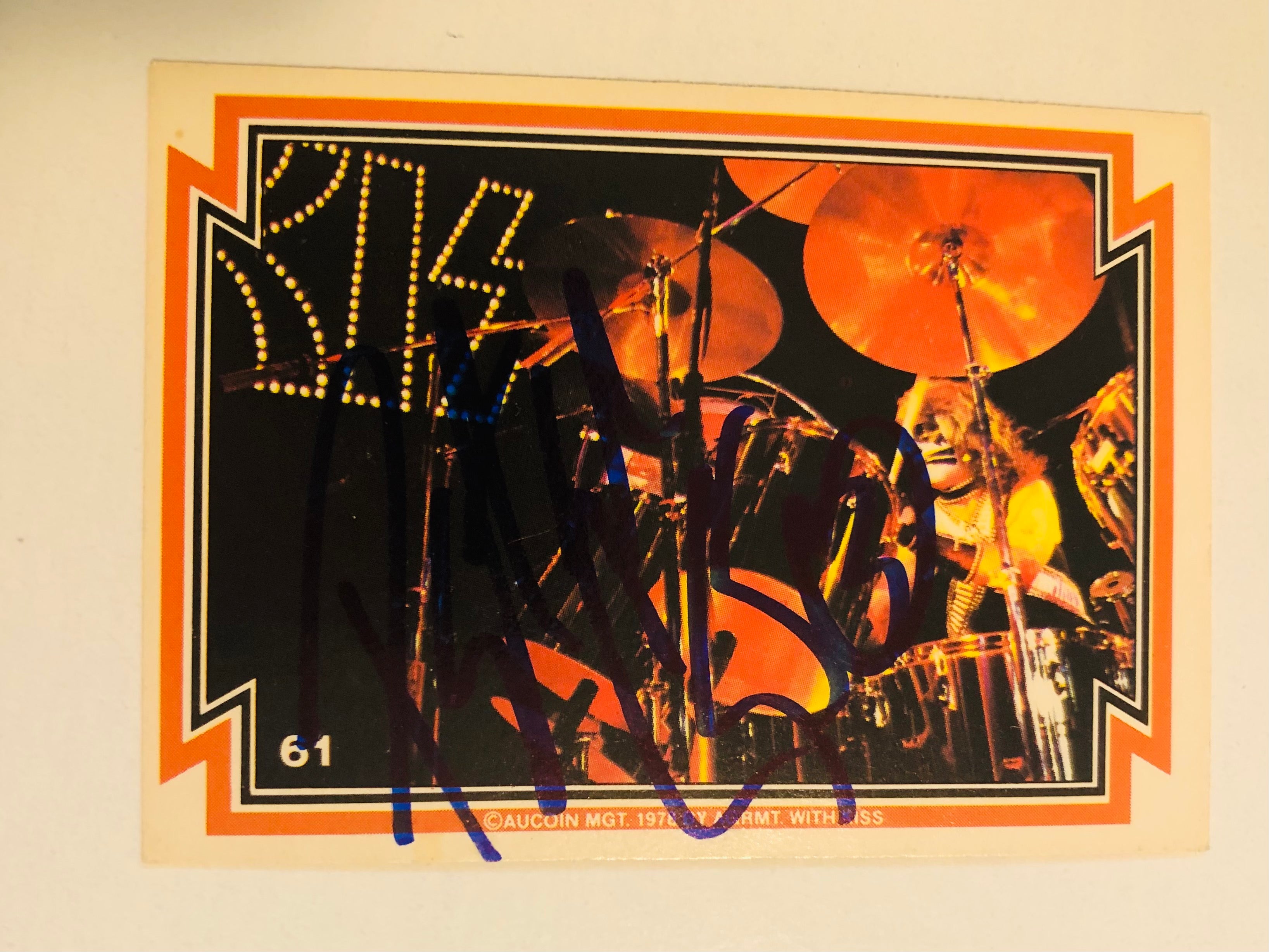 Kiss rock band rare Peter Criss signed card with COA