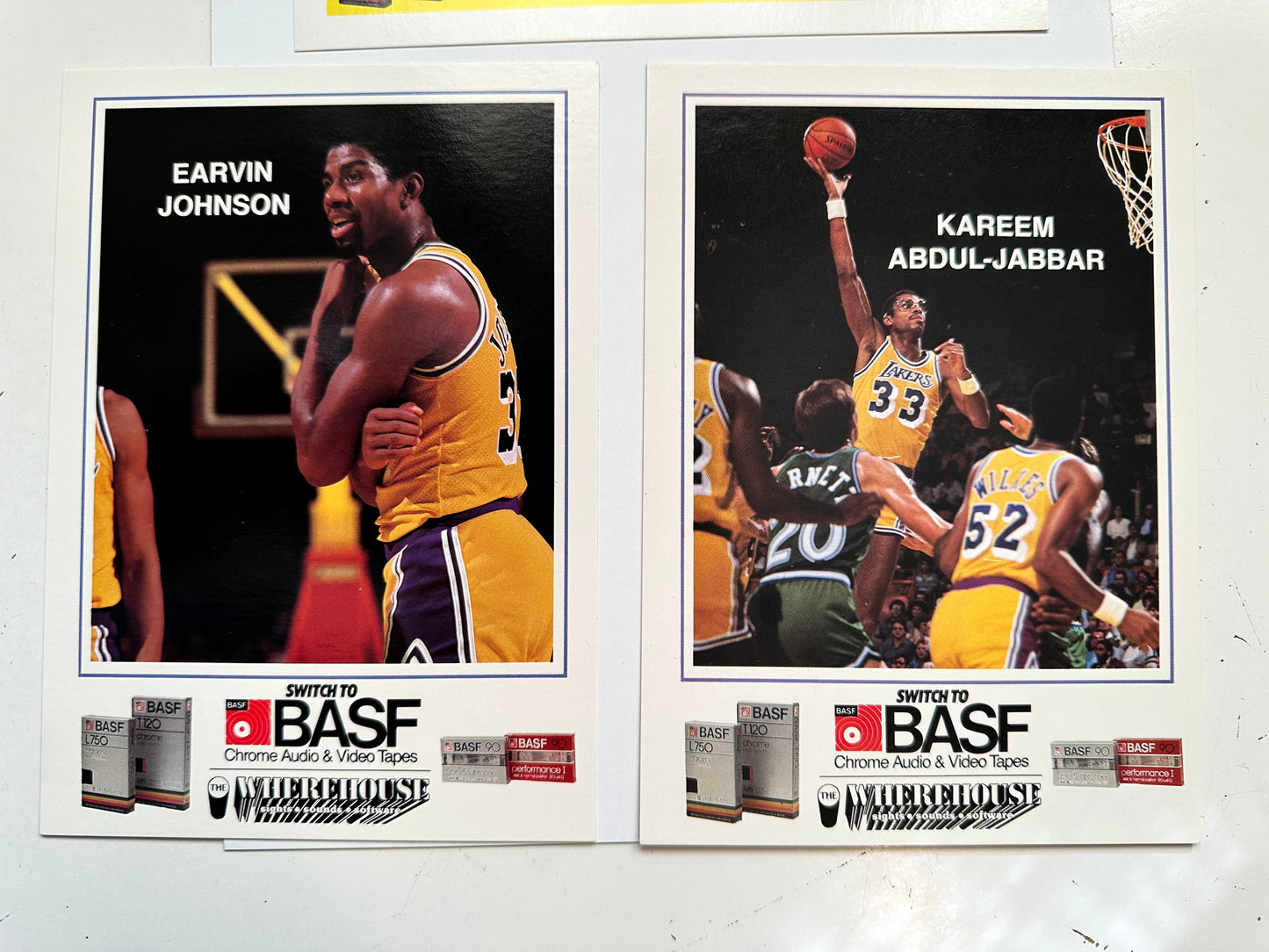 Lakers basketball BASF jumbo 14 cards rare set 1982-83