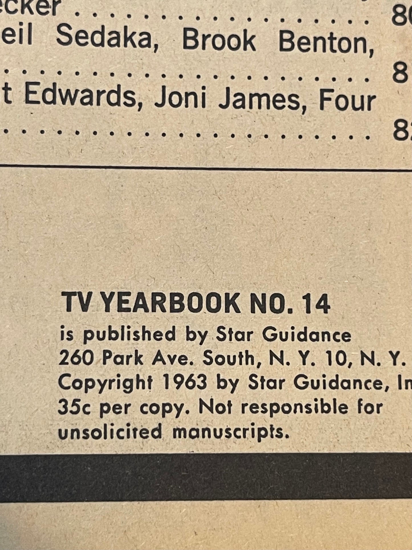 TV Stars Yearbook vintage movie magazine 1963