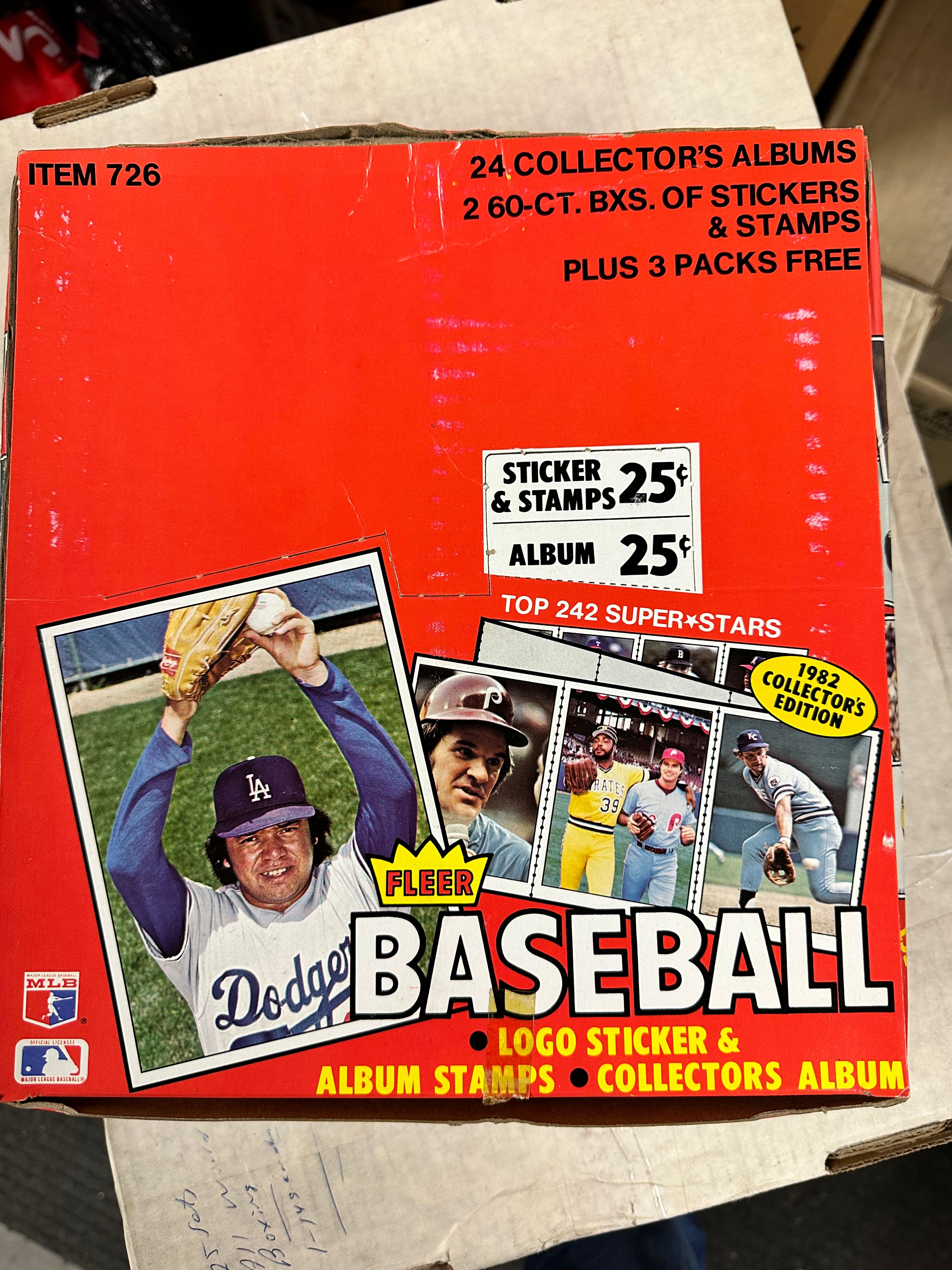 1982 Fleer baseball stickers 2 boxes 24 albums and bonus packs collectors box