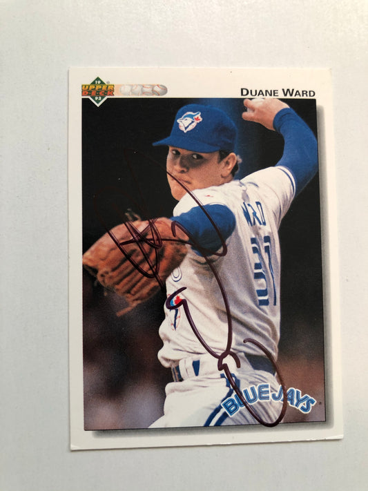 Toronto Blue Jays Duane Ward autograph baseball card with COA