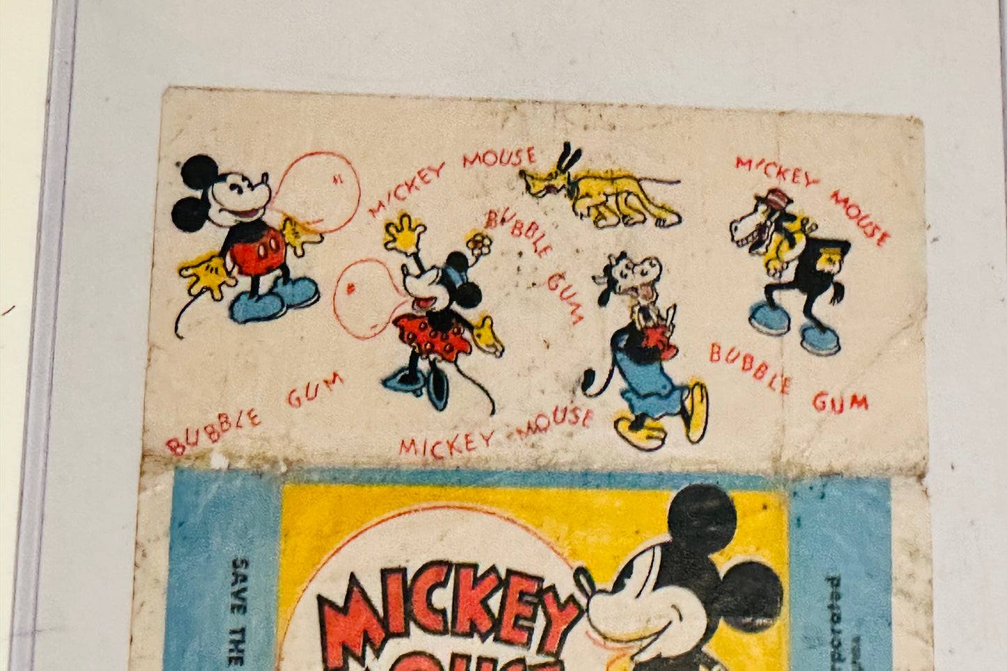 Mickey Mouse Disney cards rare scare card wrapper 1933