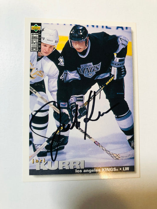 Jari Kurri LA Kings signed hockey card with COA