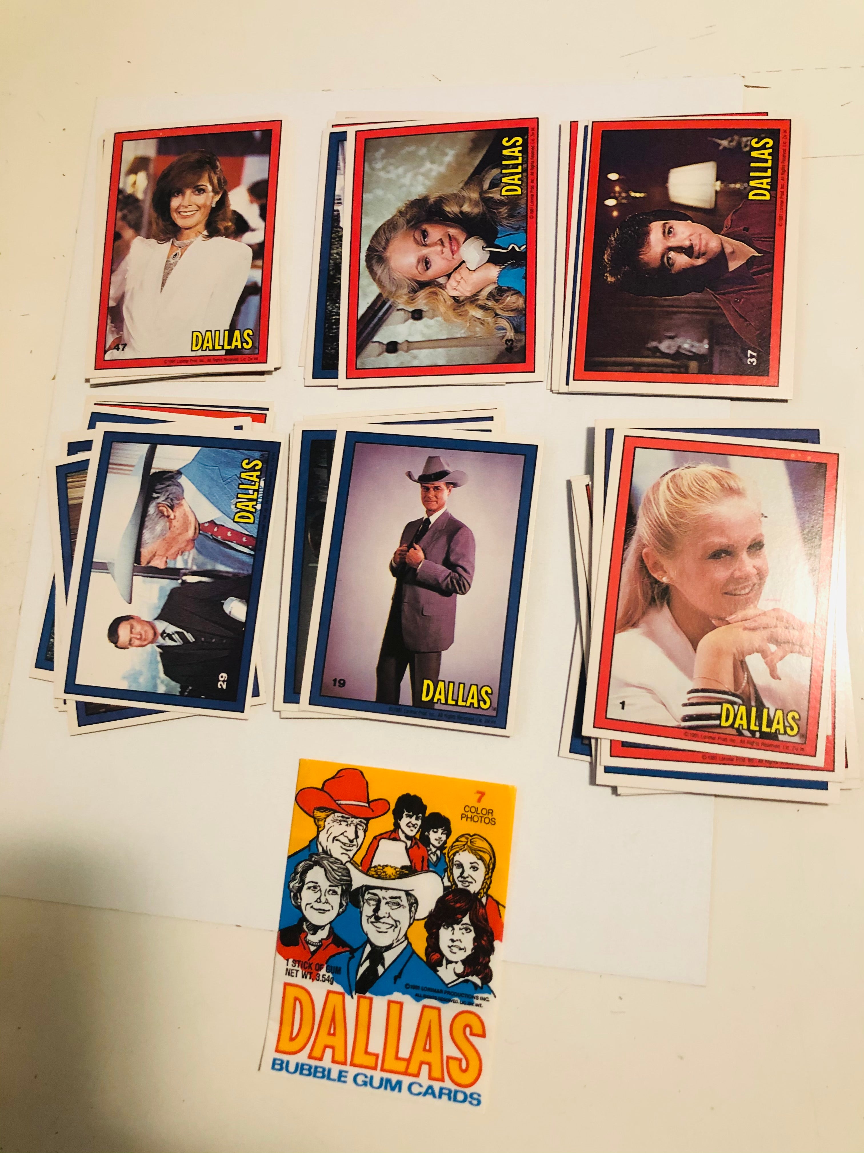 Dallas TV show rare cards set with wrapper 1981
