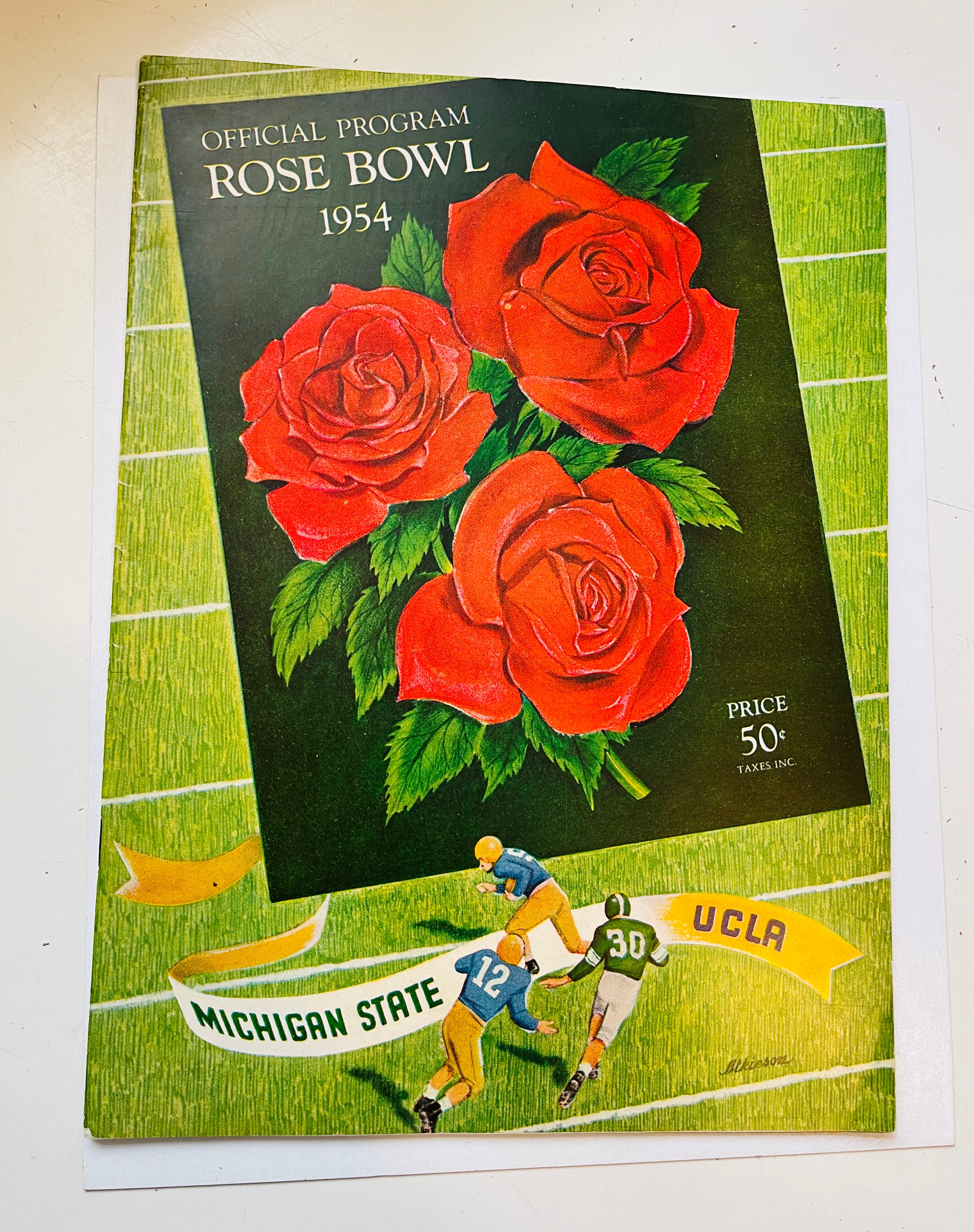 1954 Rose Bowl Michigan vs UCLA football game program