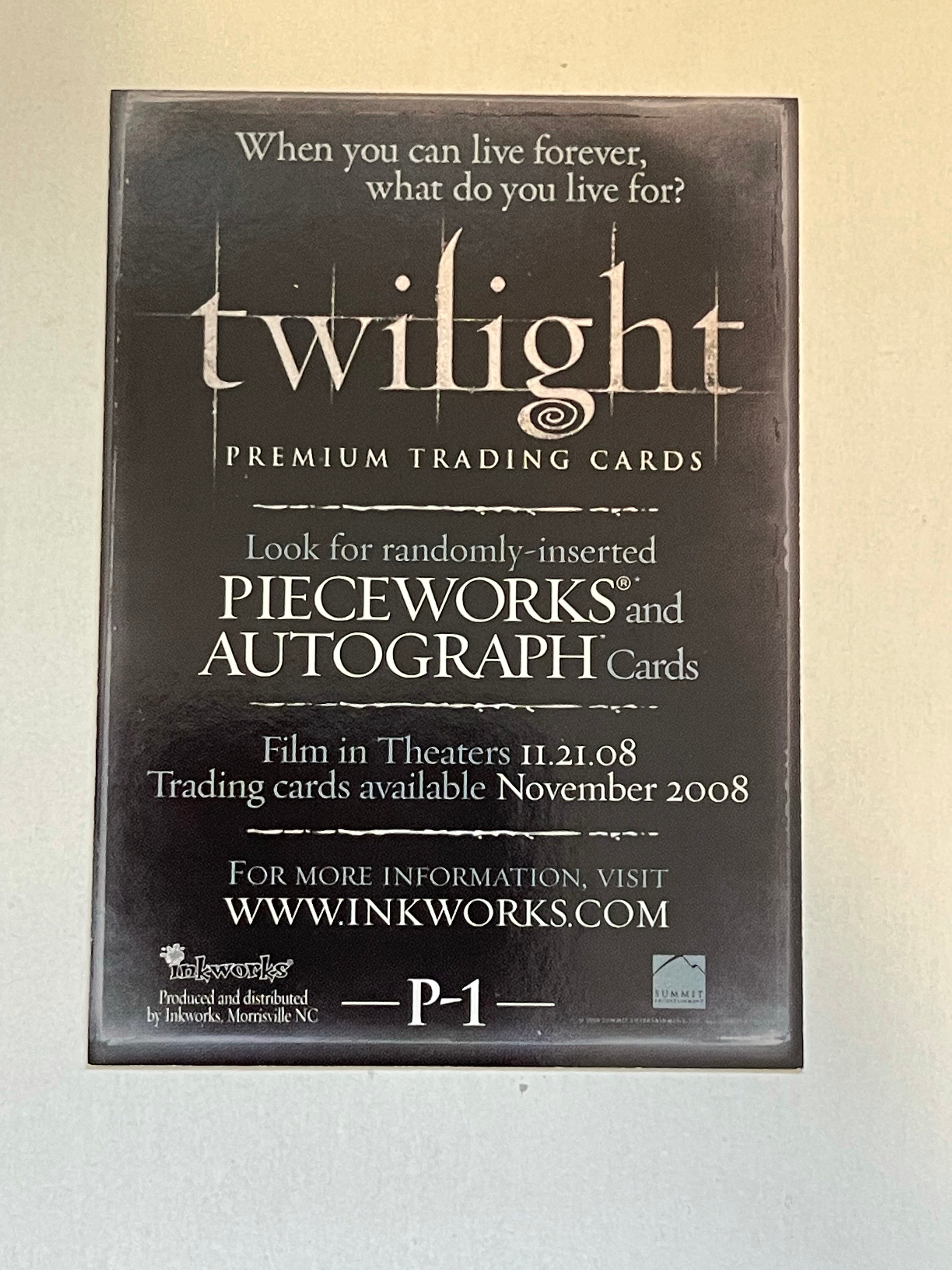 Twilight movie rare inkworks P1 promo card 2008