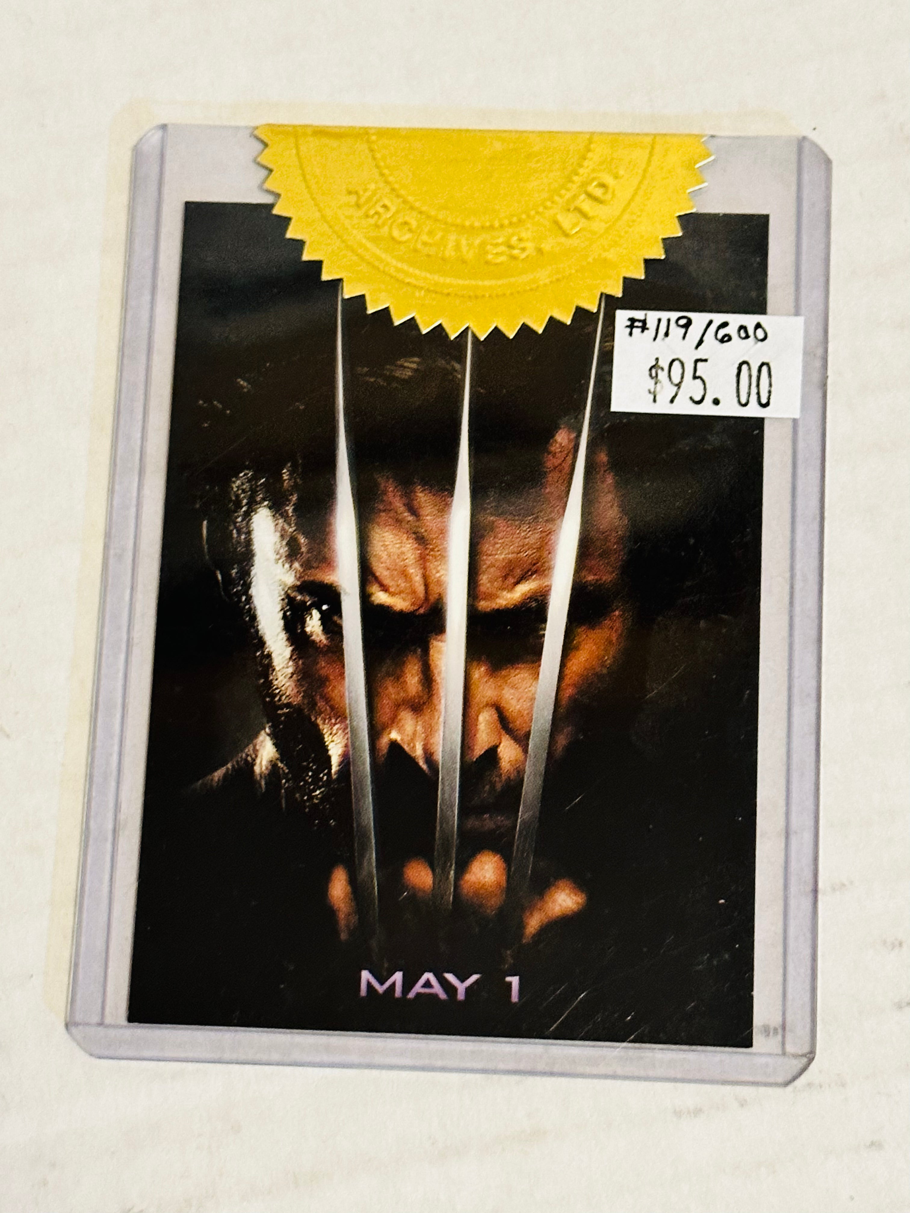 Wolverine movie rare numbered case Topper insert card 2009