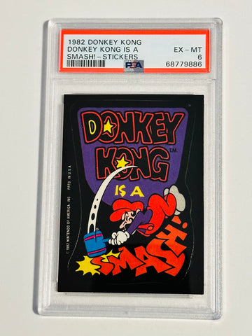1982 Donkey Kong is a smash PSA 6 grade sticker