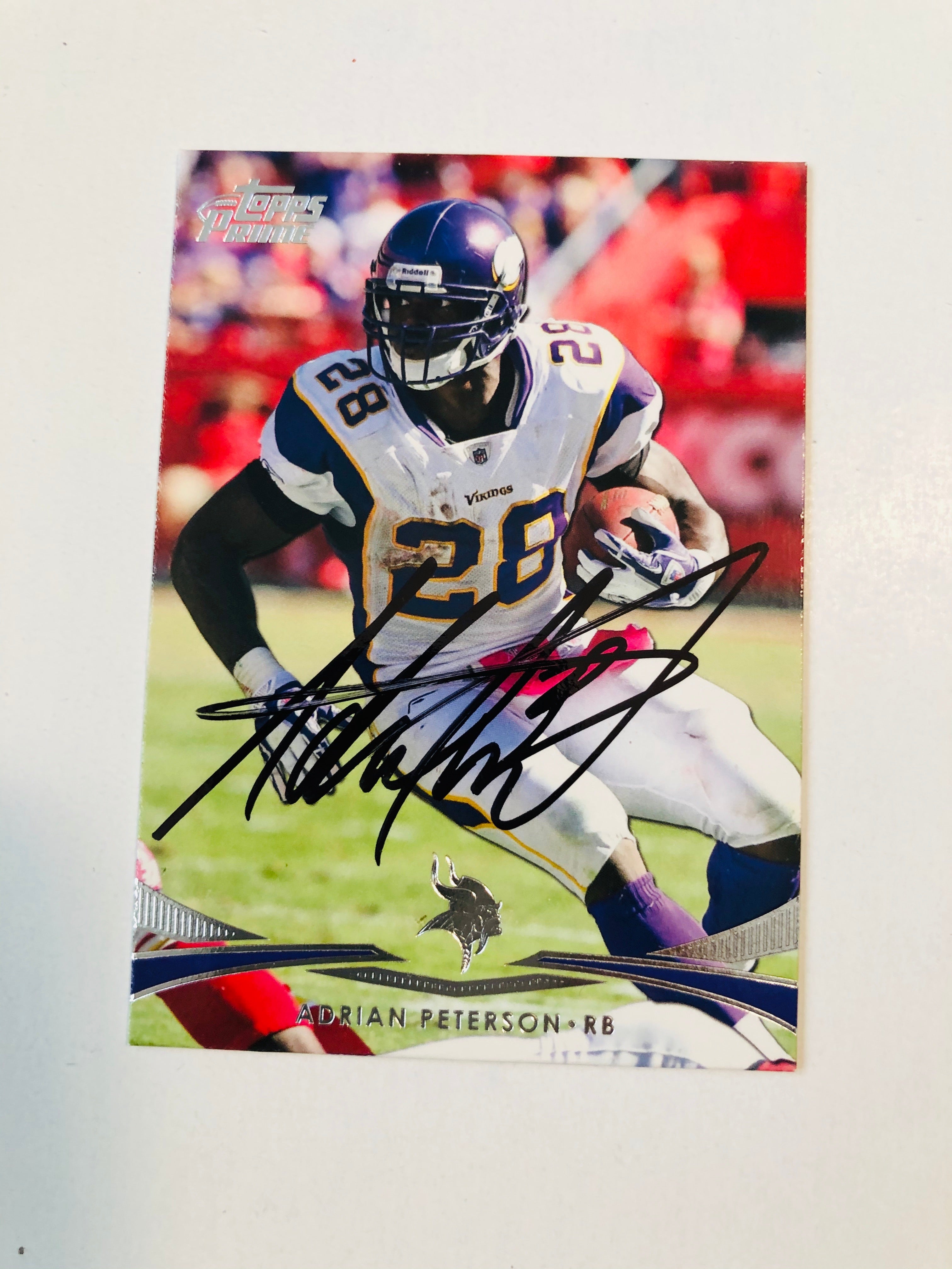 Adrian Peterson rare signed football card with COA