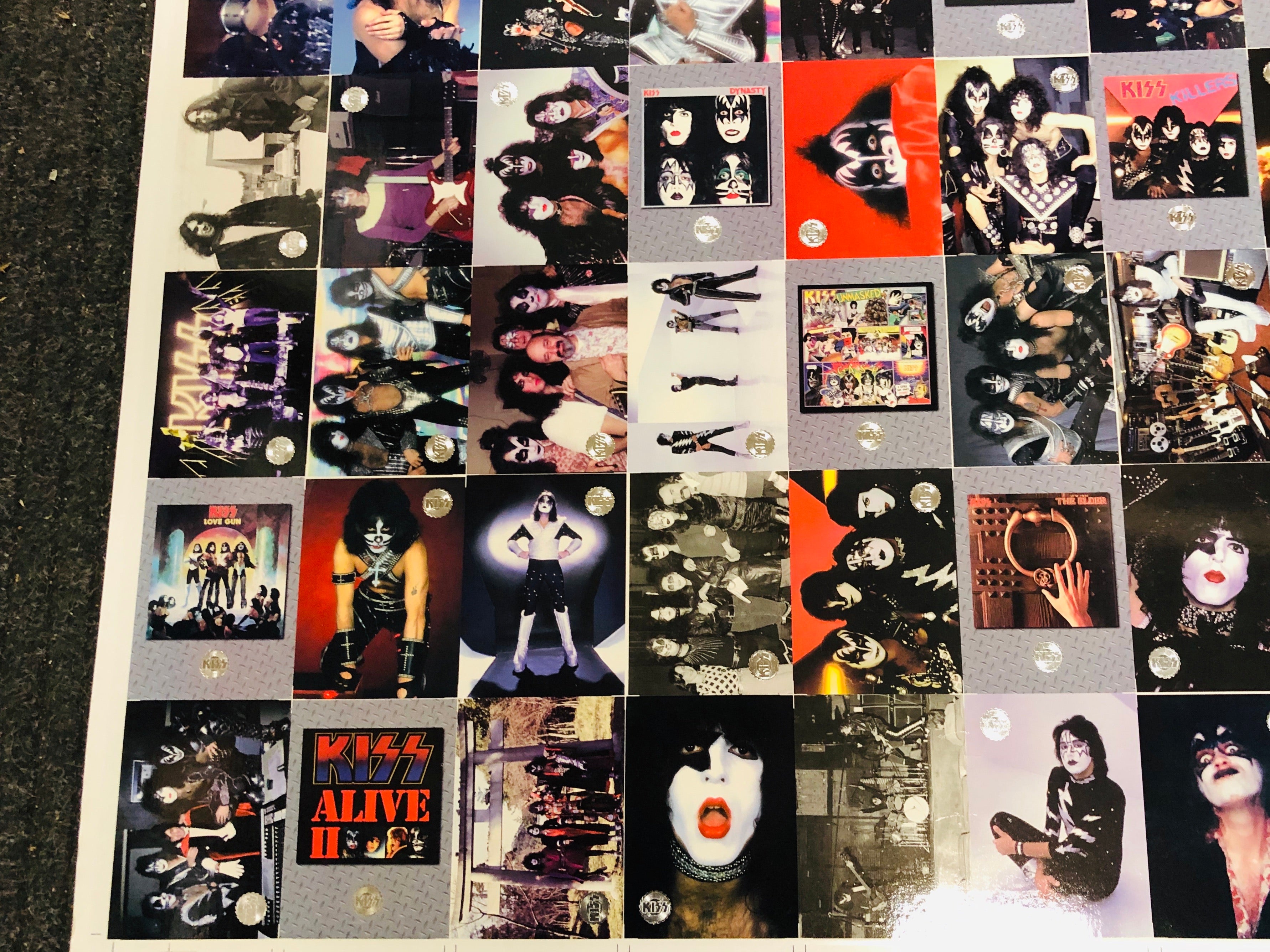 Kiss rock band rare uncut card sheet set 1997