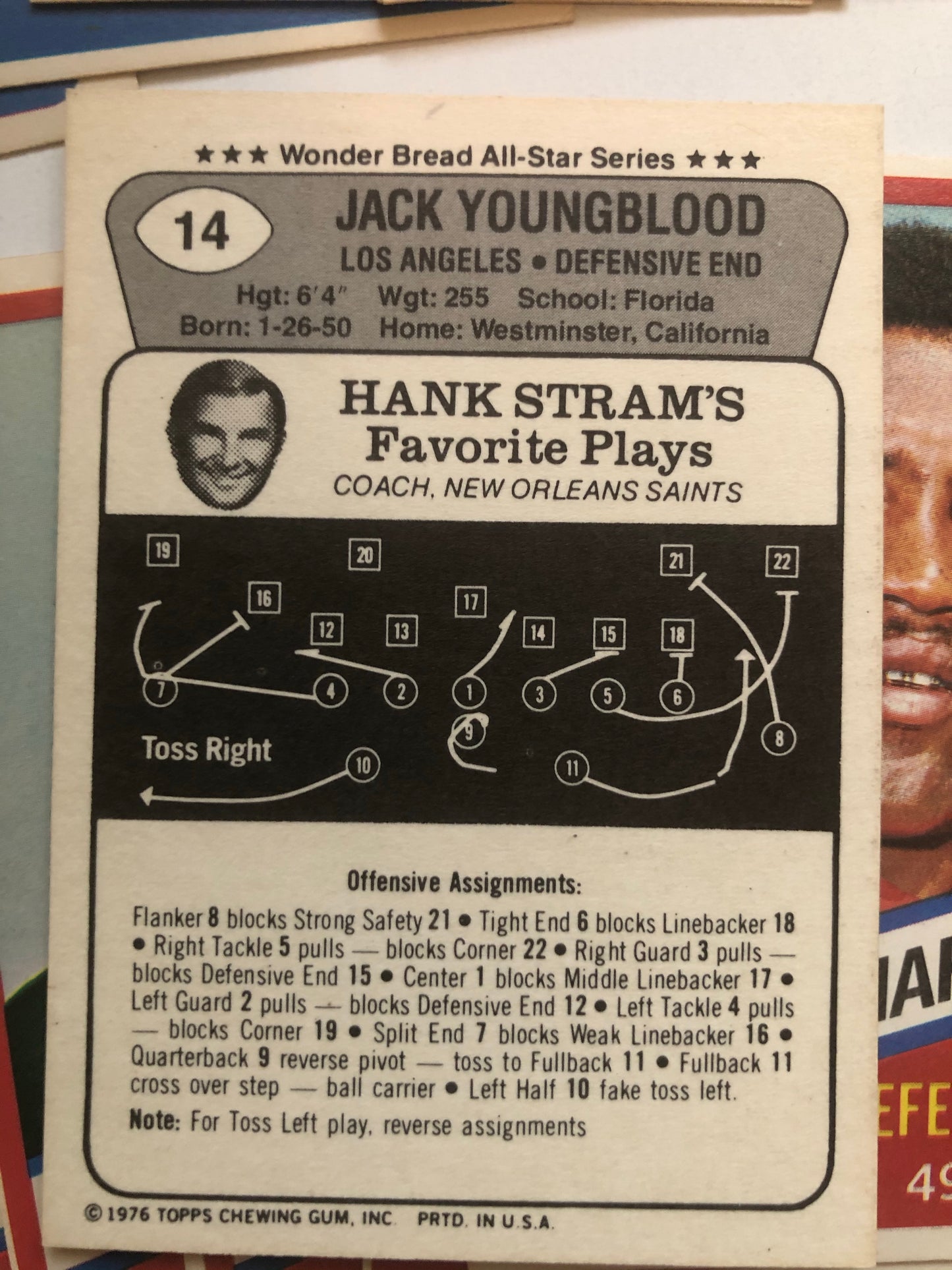 1976 Topps Wonderbread football cards set