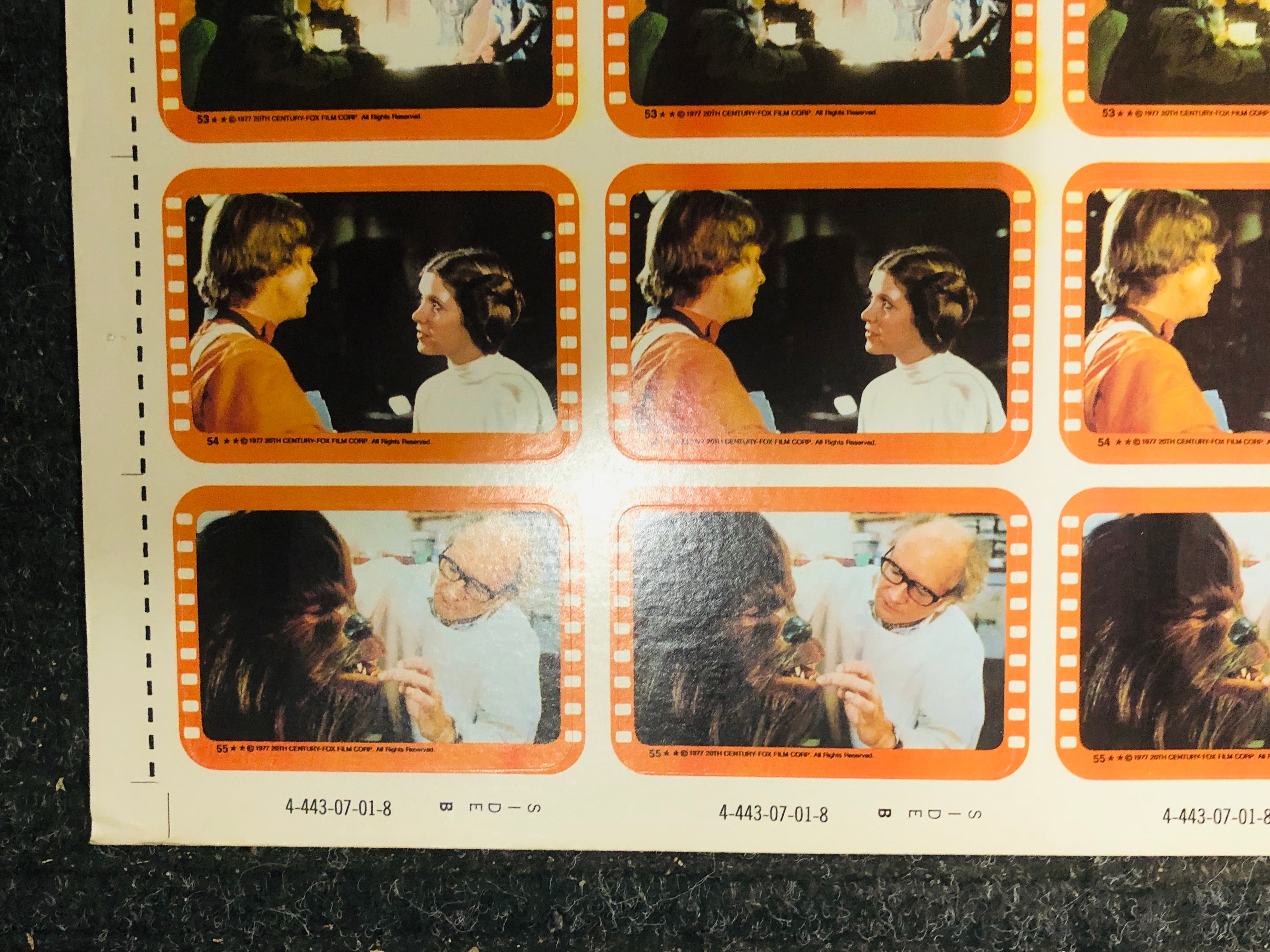 1977 Star Wars series 5 stickers rare full uncut sheet