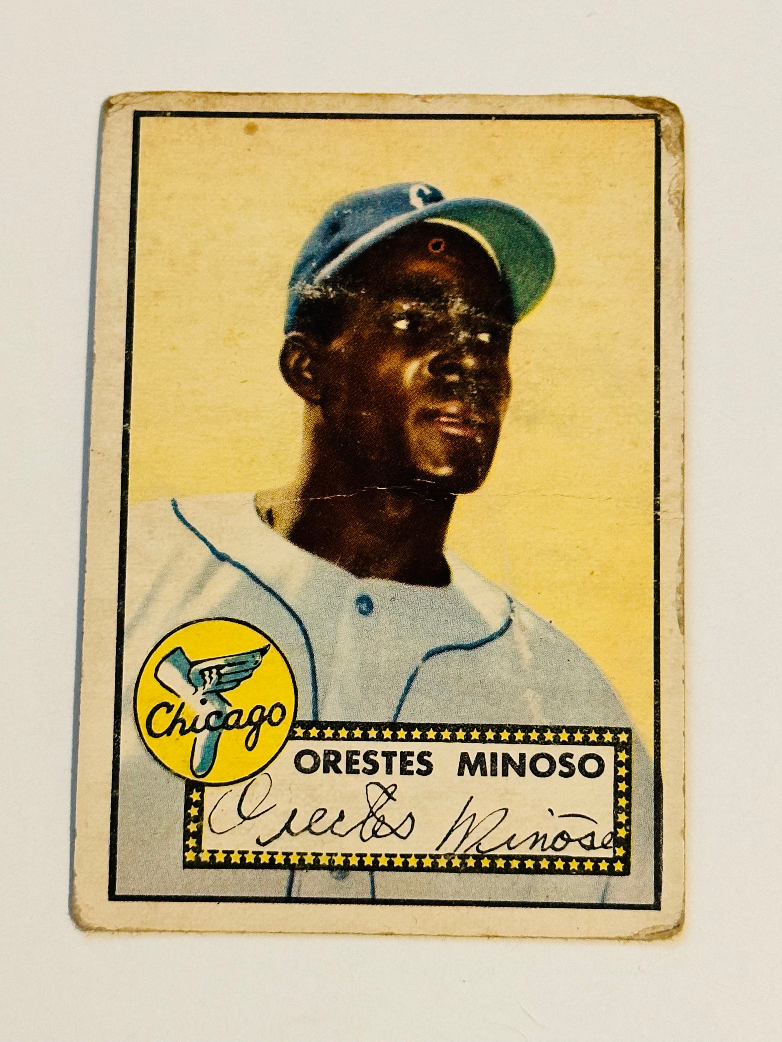 1952 Topps Baseball Orestes Minnie Minoso baseball creased rookie card