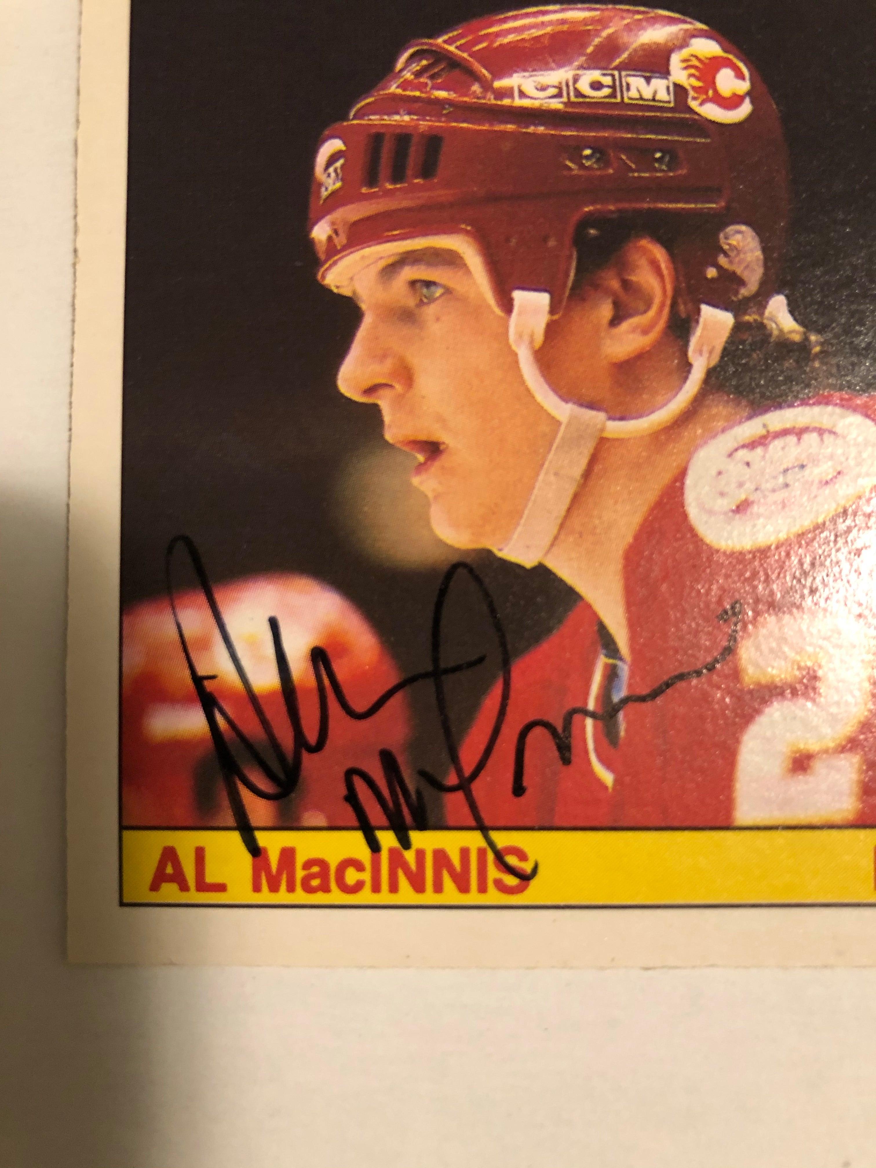 Al MacInnis opc hockey rookie signed card with COA 1985-86