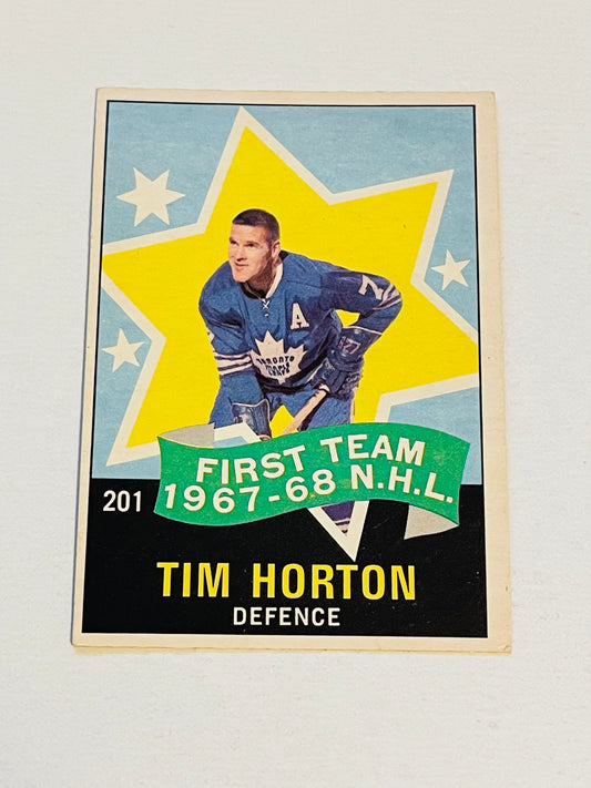 Tim Horton Toronto Maple Leafs first team opc hockey card 1968-69