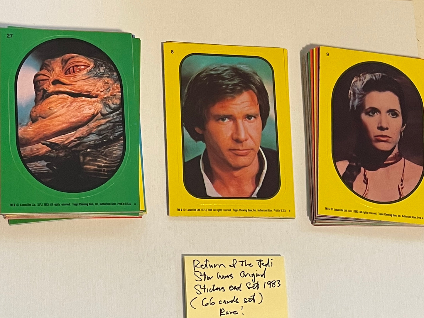 Star Wars Return of the Jedi original sticker 66 cards set 1983