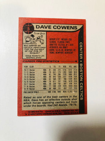 Dave Cowens Boston Celtics basketball autograph card with COA