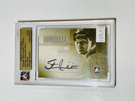 Stan Mikita rare numbered autograph insert hockey card 10/50