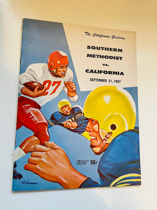 South Methodist vs California football game program 1957