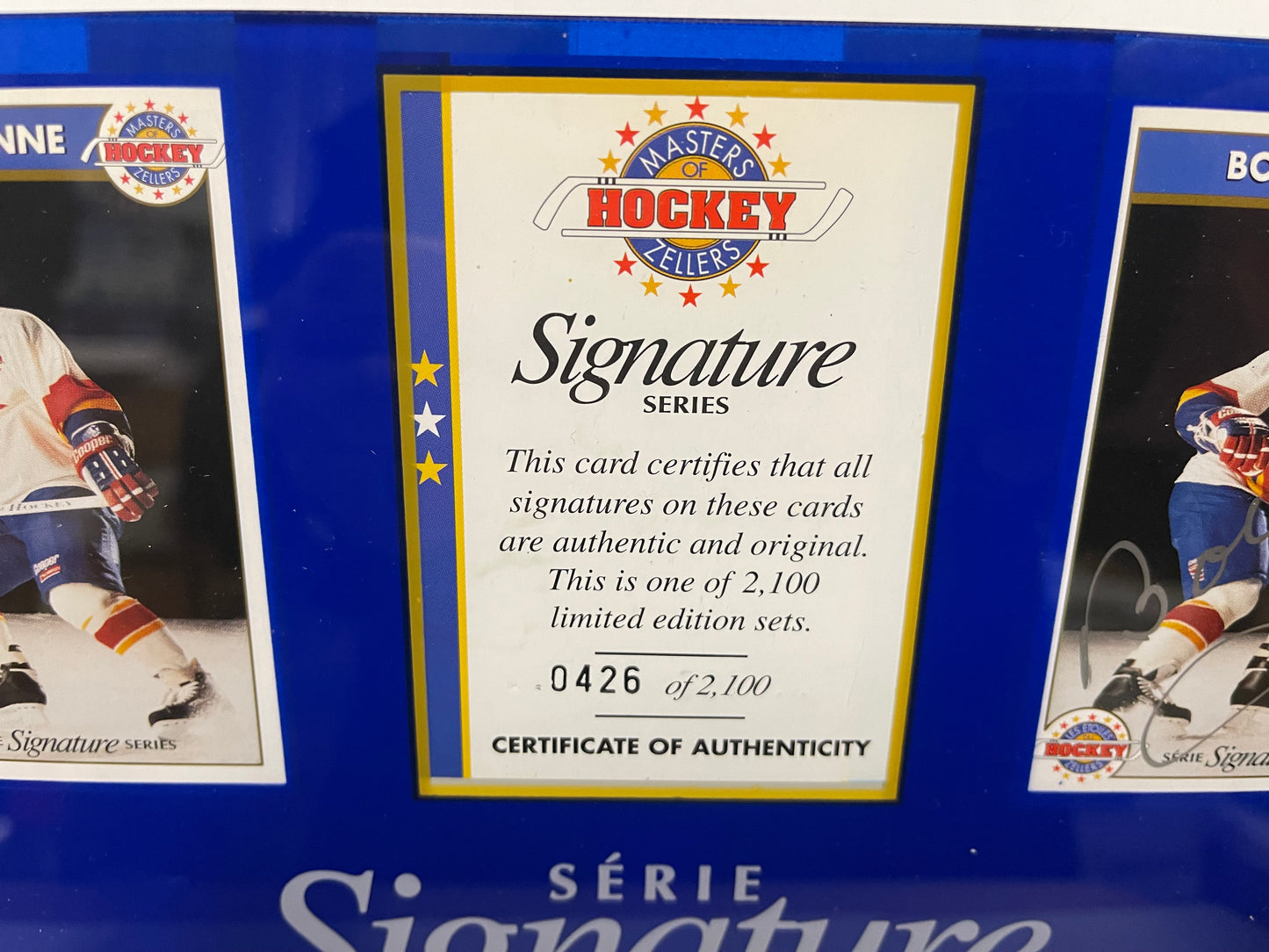 Zellers Masters of hockey 8 autograph legends cards with acrylic display 1993